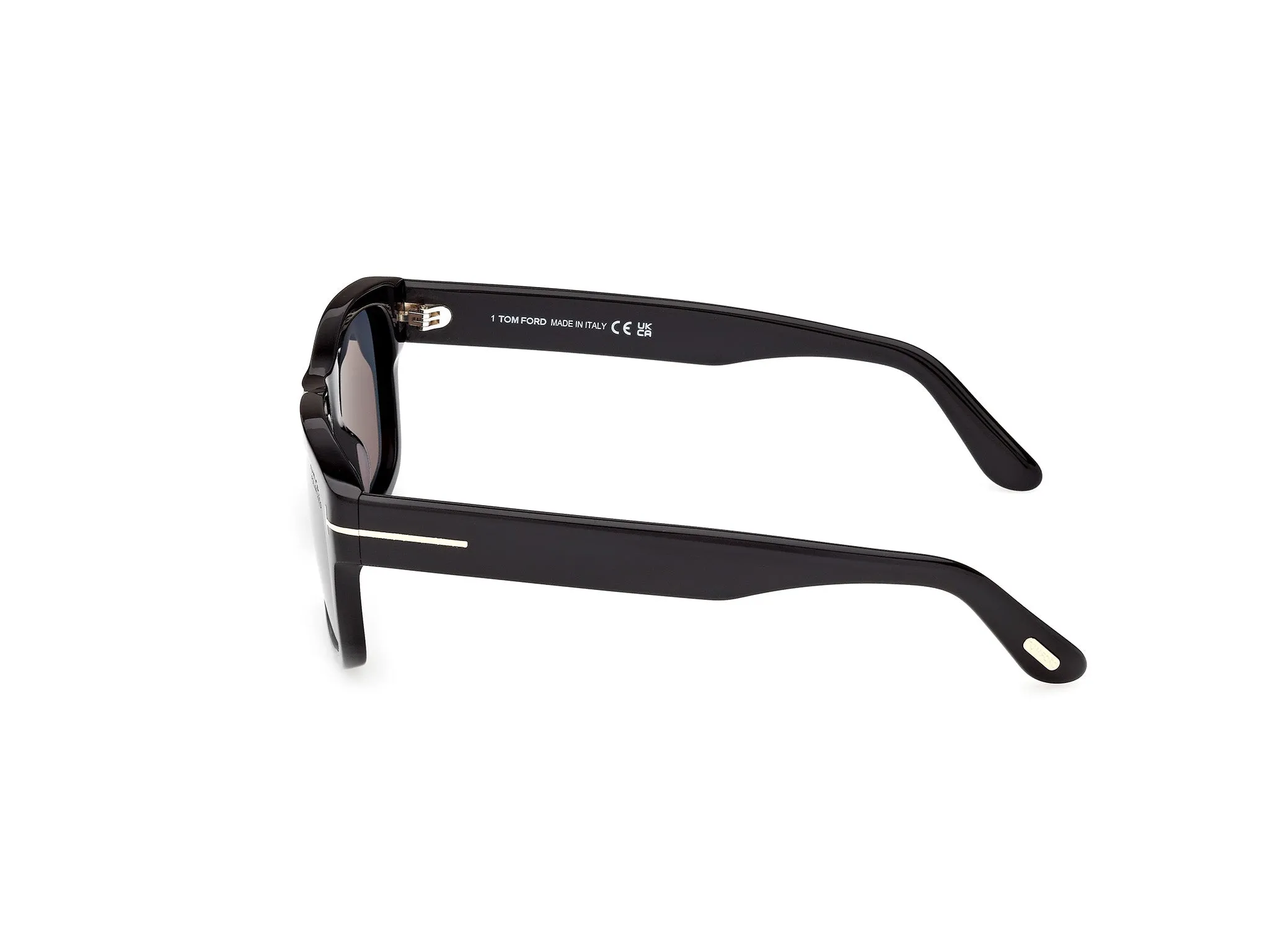 TOM FORD FT1303 SMITH-02 01D Occhiali da sole Acetato Nero Fumo Squadrata Polarizzata - immagine 3