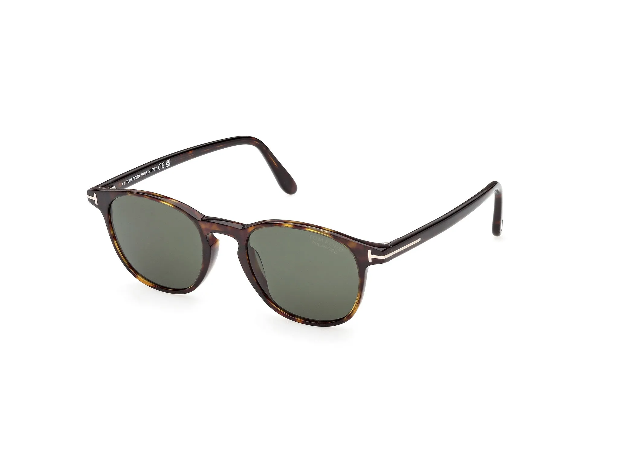 TOM FORD FT1302 HOLT-02 52R Occhiali da sole Acetato Havana Verde Rotonda Polarizzata - immagine 1