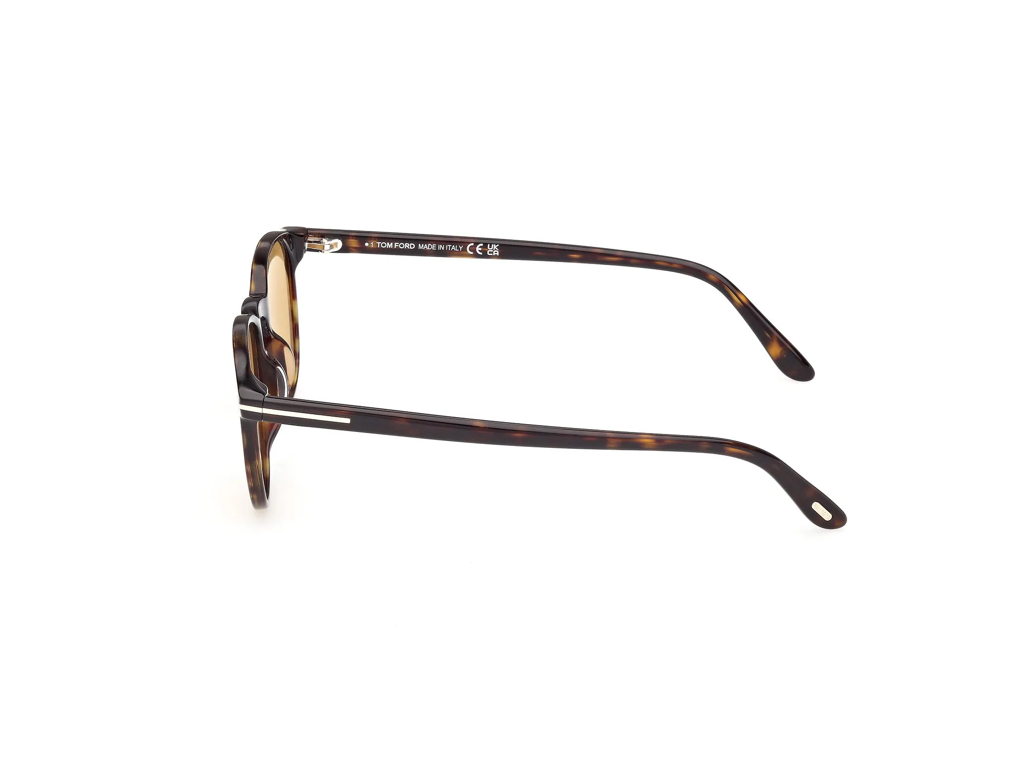 TOM FORD FT1302 HOLT-02 52E Occhiali da sole Acetato Havana Marrone Rotonda Normale - immagine 3
