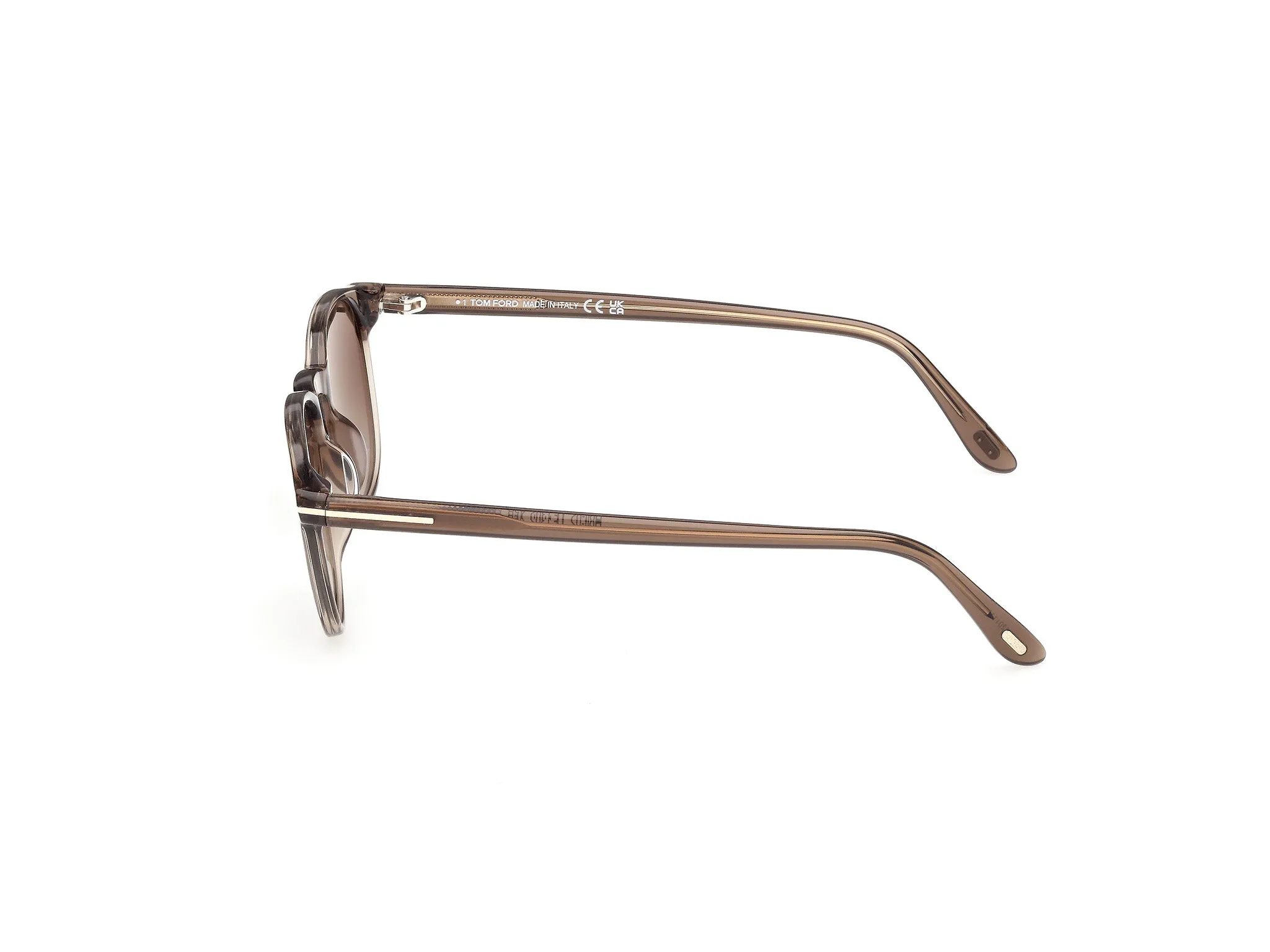 TOM FORD FT1302 HOLT-02 45B Occhiali da sole Acetato Marrone Fumo Rotonda Normale - immagine 3