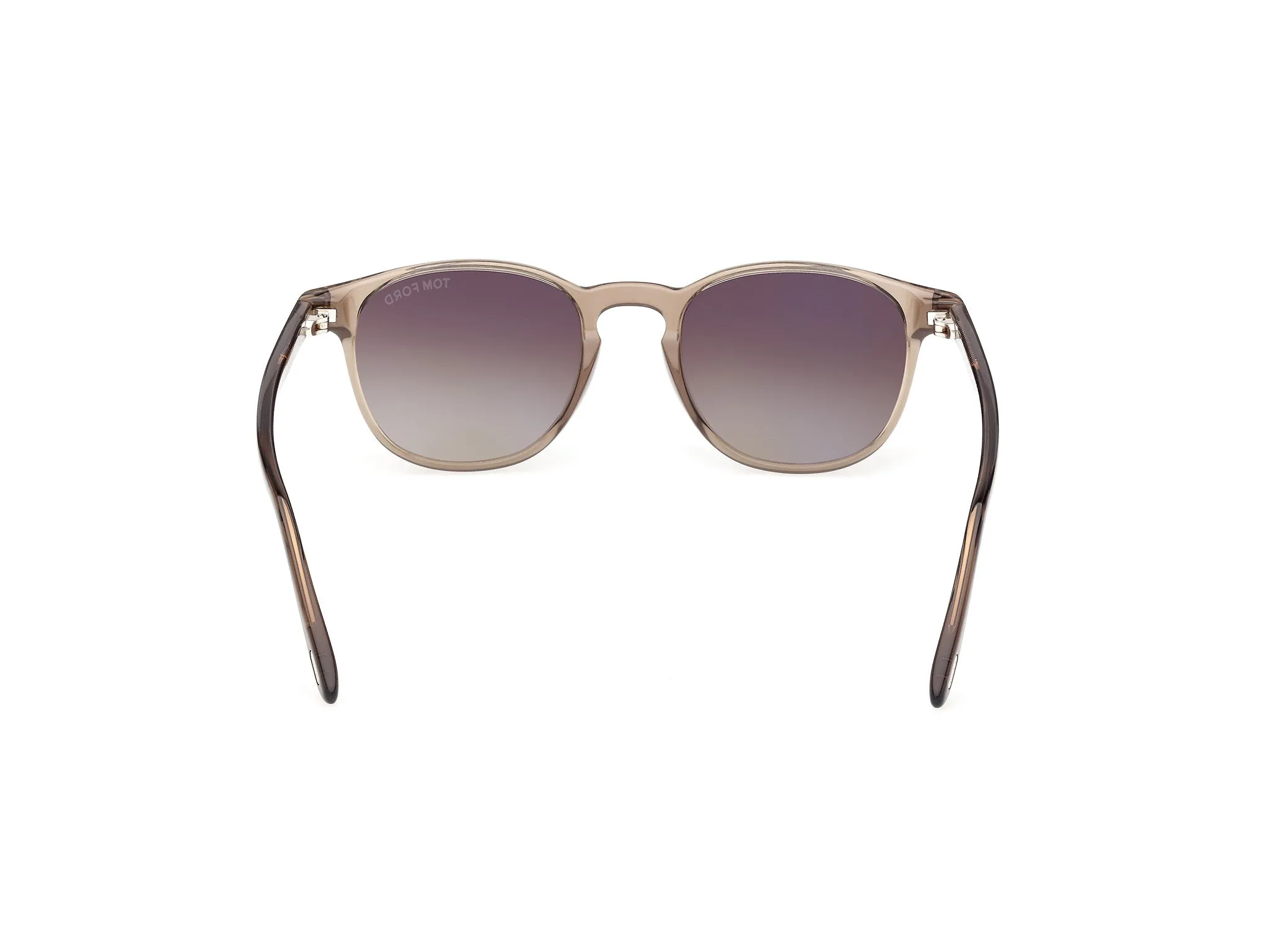 TOM FORD FT1302 HOLT-02 45B Occhiali da sole Acetato Marrone Fumo Rotonda Normale - immagine 4