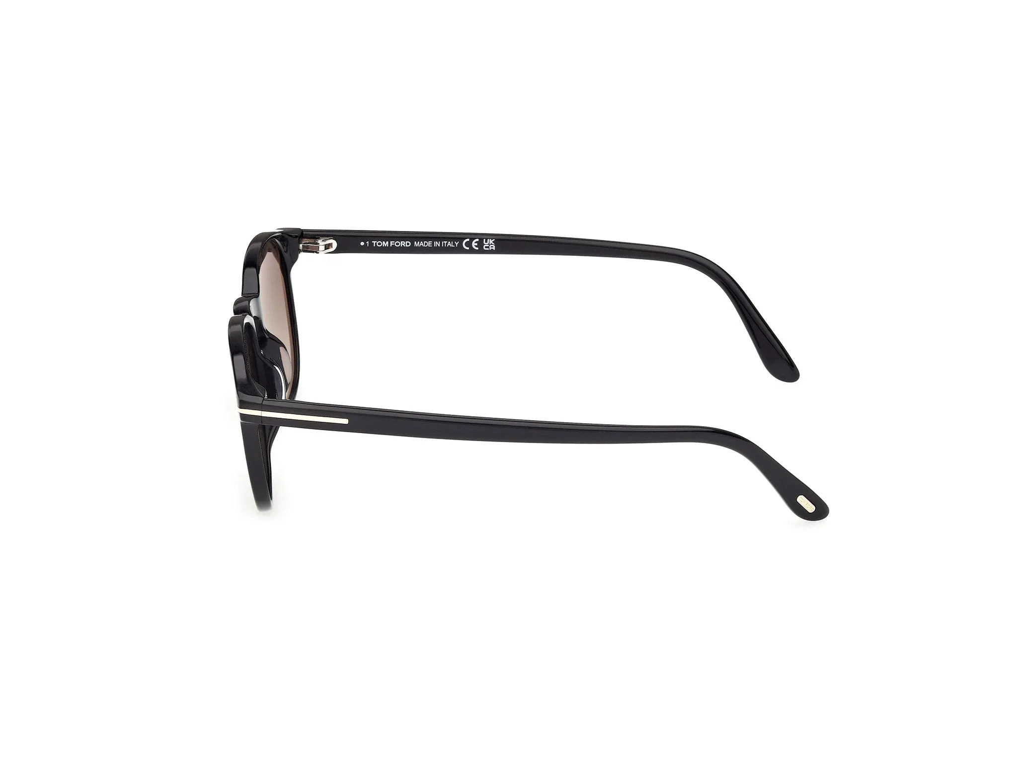 TOM FORD FT1302 HOLT-02 01B Occhiali da sole Acetato Nero Fumo Rotonda Normale - immagine 3
