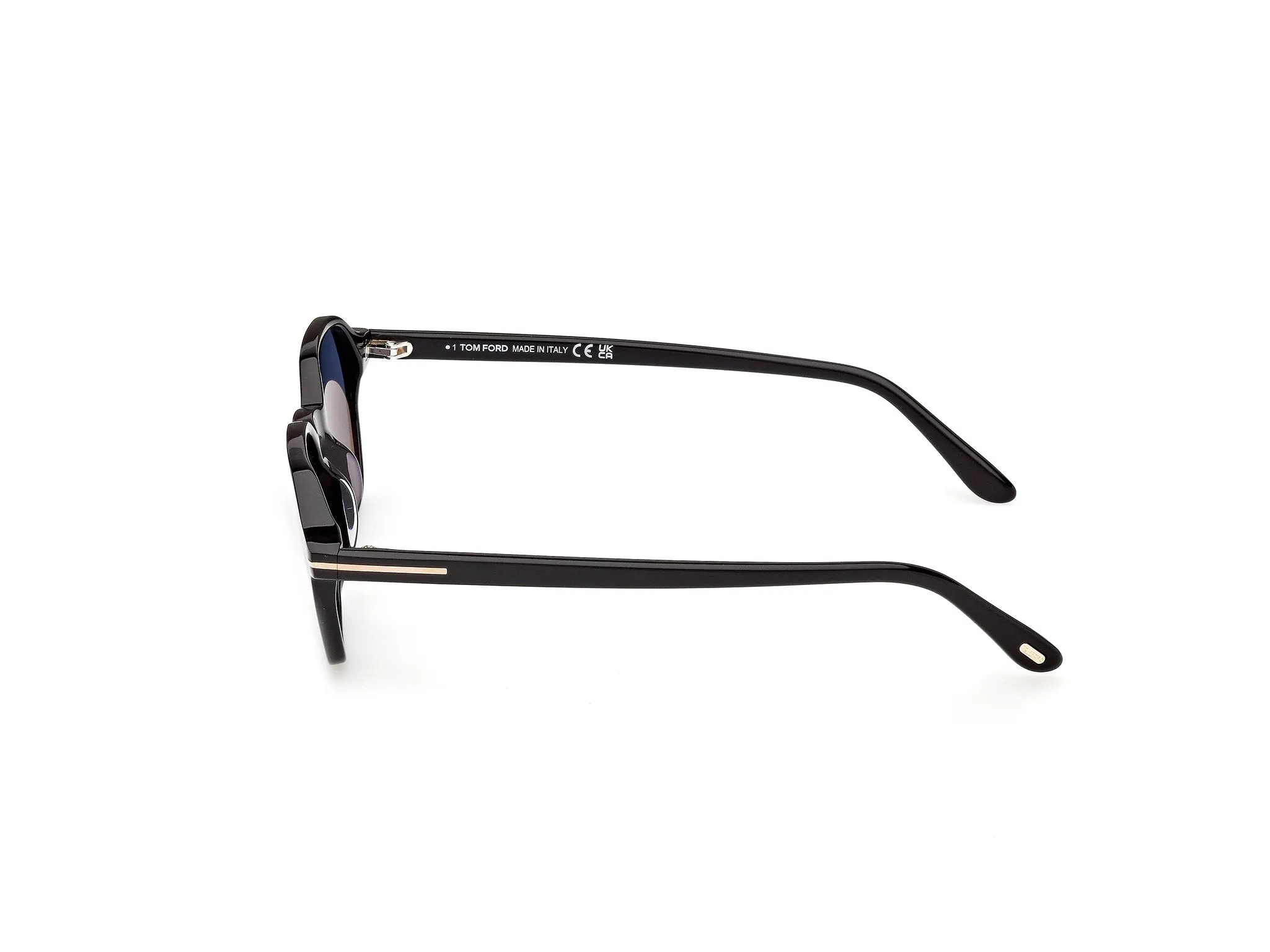TOM FORD FT1301 JOEY-02 01V Occhiali da sole Acetato Nero Blu Geometrica Normale - immagine 3