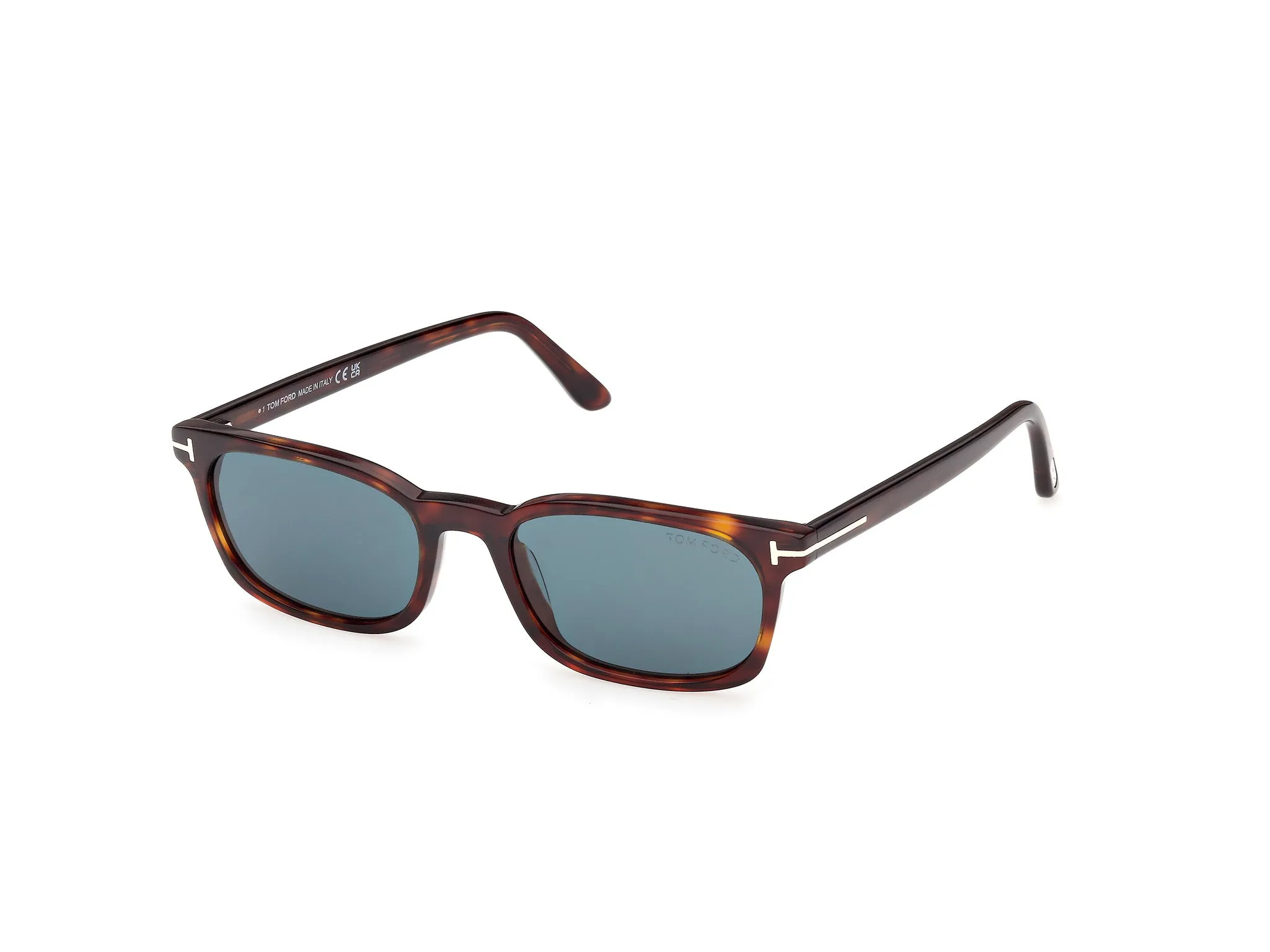 TOM FORD FT1300 MILES-02 54V Occhiali da sole Acetato Havana Blu Squadrata Normale - immagine 1