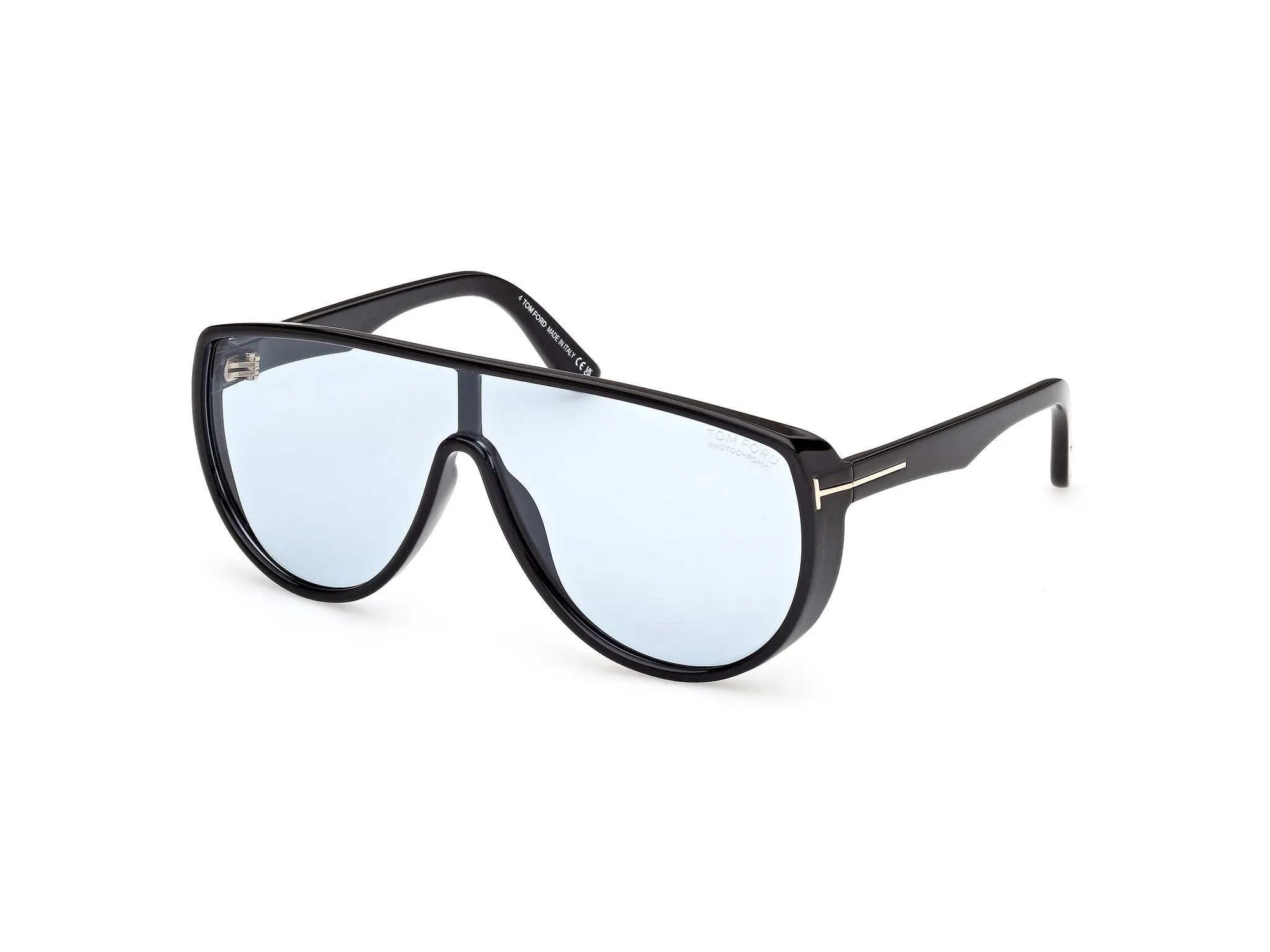 TOM FORD FT1182 ACHILLES 01V Occhiali da sole Iniettato Nero Blu Maschera Fotocromatiche - immagine 1