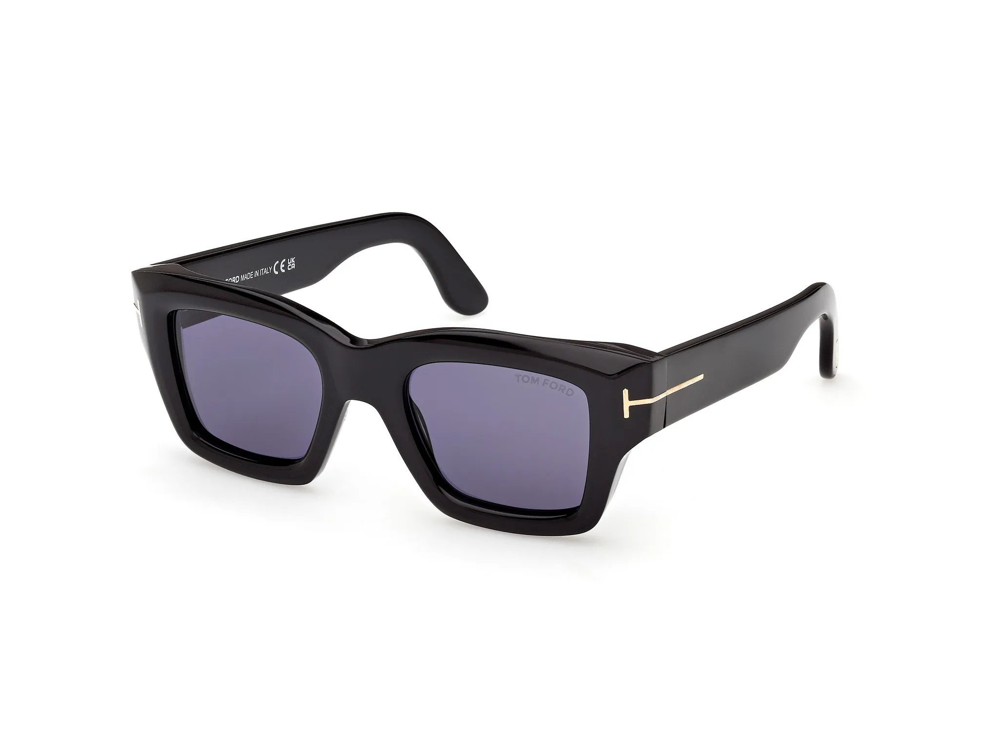 TOM FORD FT1154 ILIAS 01V Occhiali da sole Acetato Nero Blu Squadrata Normale - immagine 1