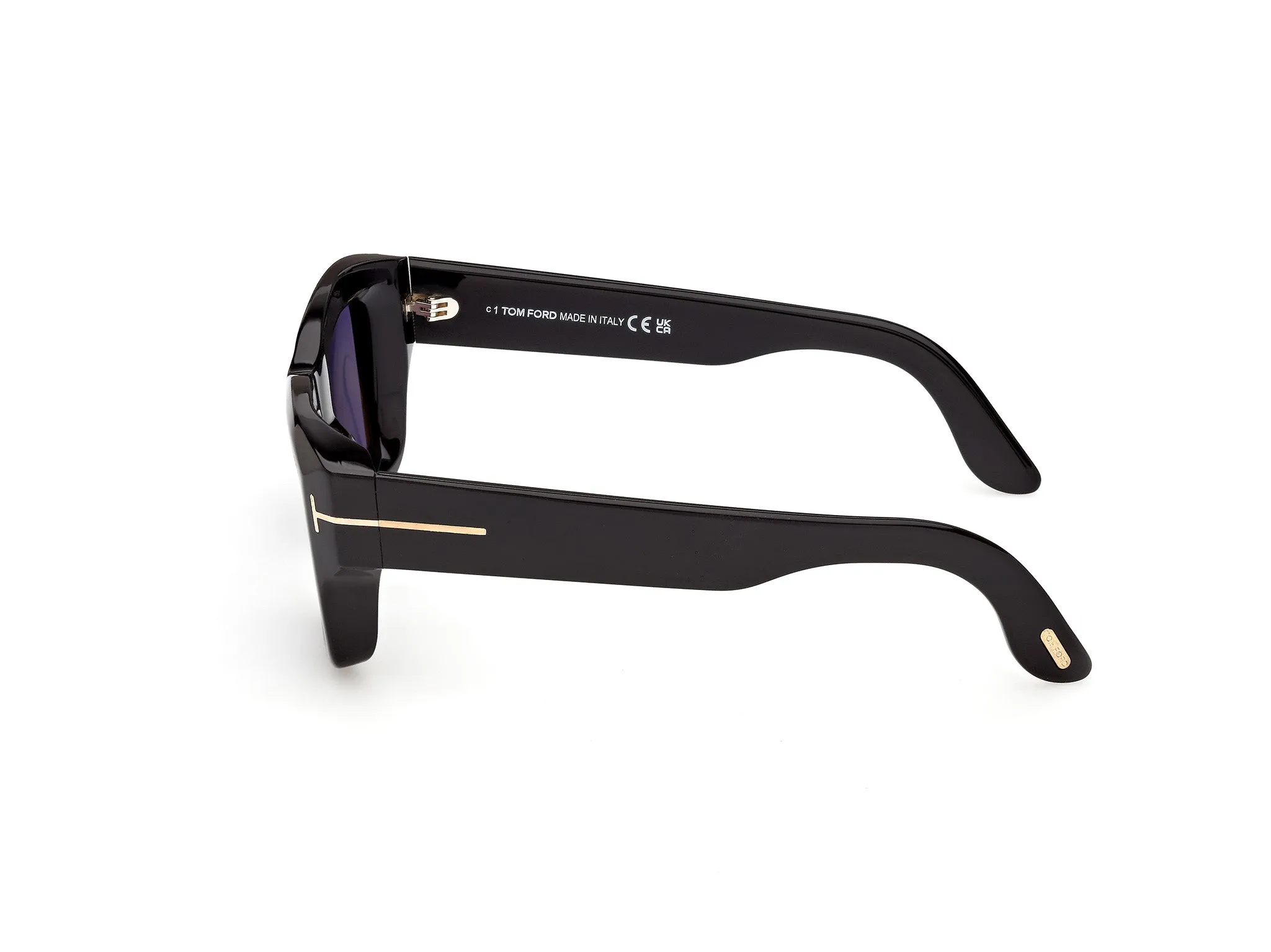 TOM FORD FT1154 ILIAS 01V Occhiali da sole Acetato Nero Blu Squadrata Normale - immagine 3
