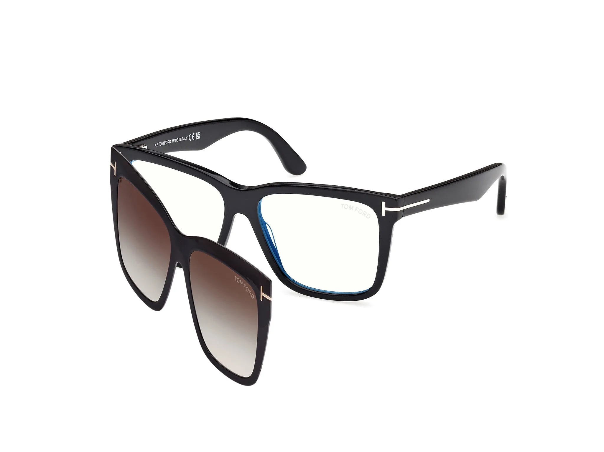 TOM FORD FT6069-B 001 Montature da vista Acetato Nero Fumo Squadrata Normale - immagine 1