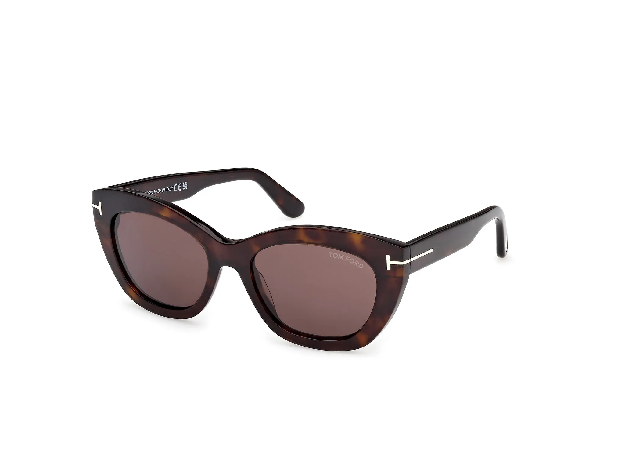 TOM FORD FT1285 LINDA-02 52E Occhiali da sole Acetato Havana Marrone Farfalla Normale - immagine 1