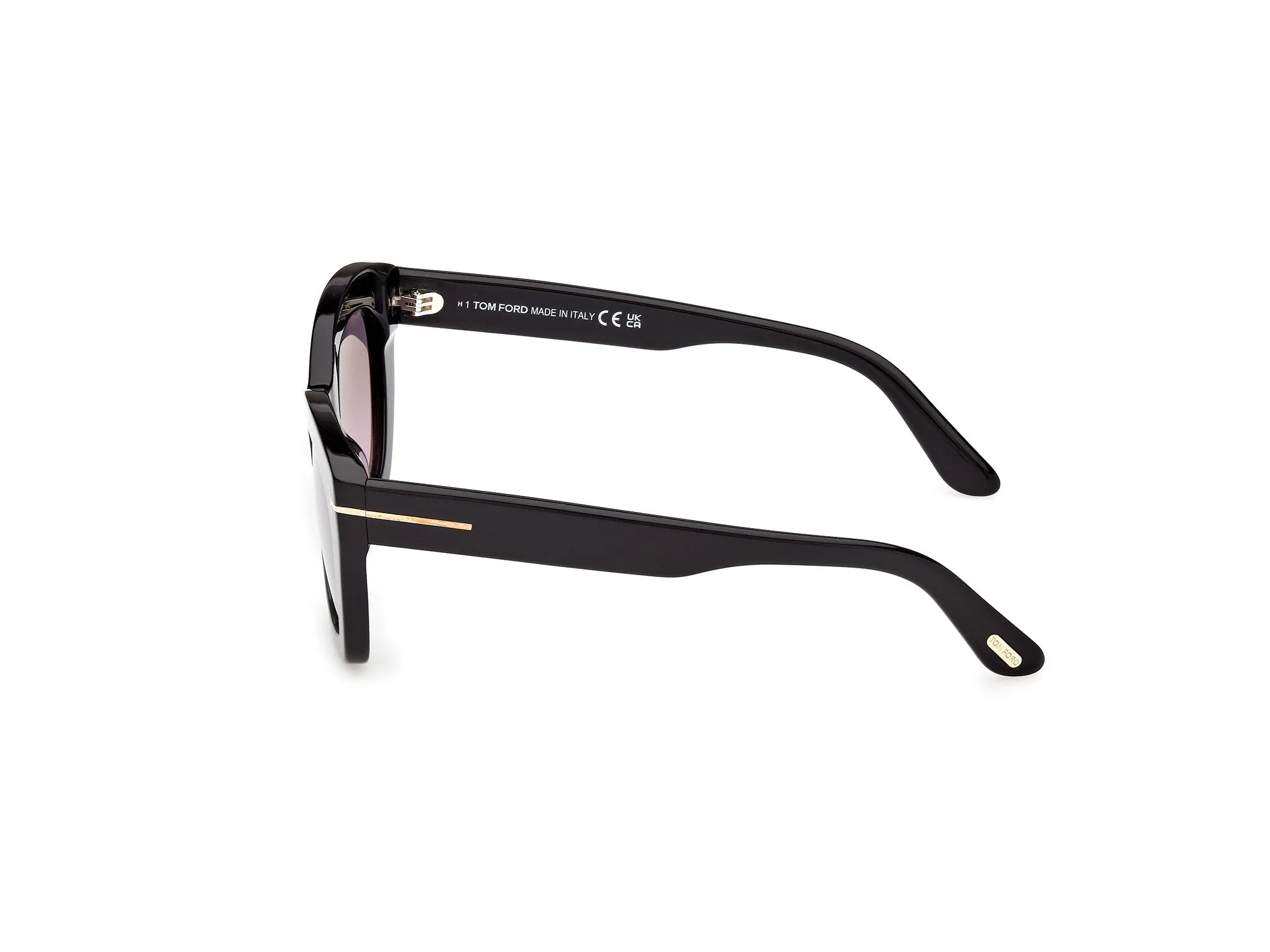 TOM FORD FT1285 LINDA-02 01B Occhiali da sole Acetato Nero Fumo Farfalla Normale - immagine 3