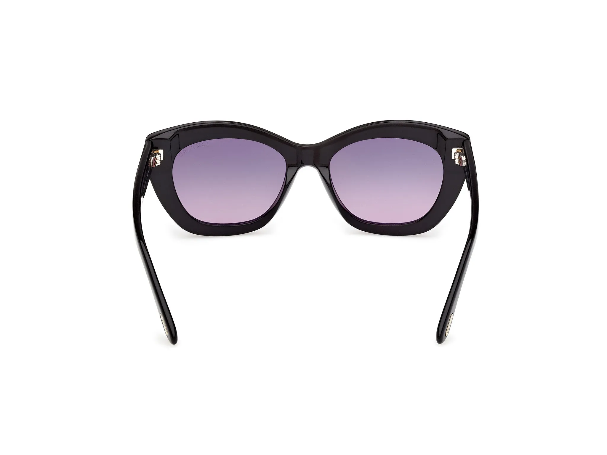 TOM FORD FT1285 LINDA-02 01B Occhiali da sole Acetato Nero Fumo Farfalla Normale - immagine 4