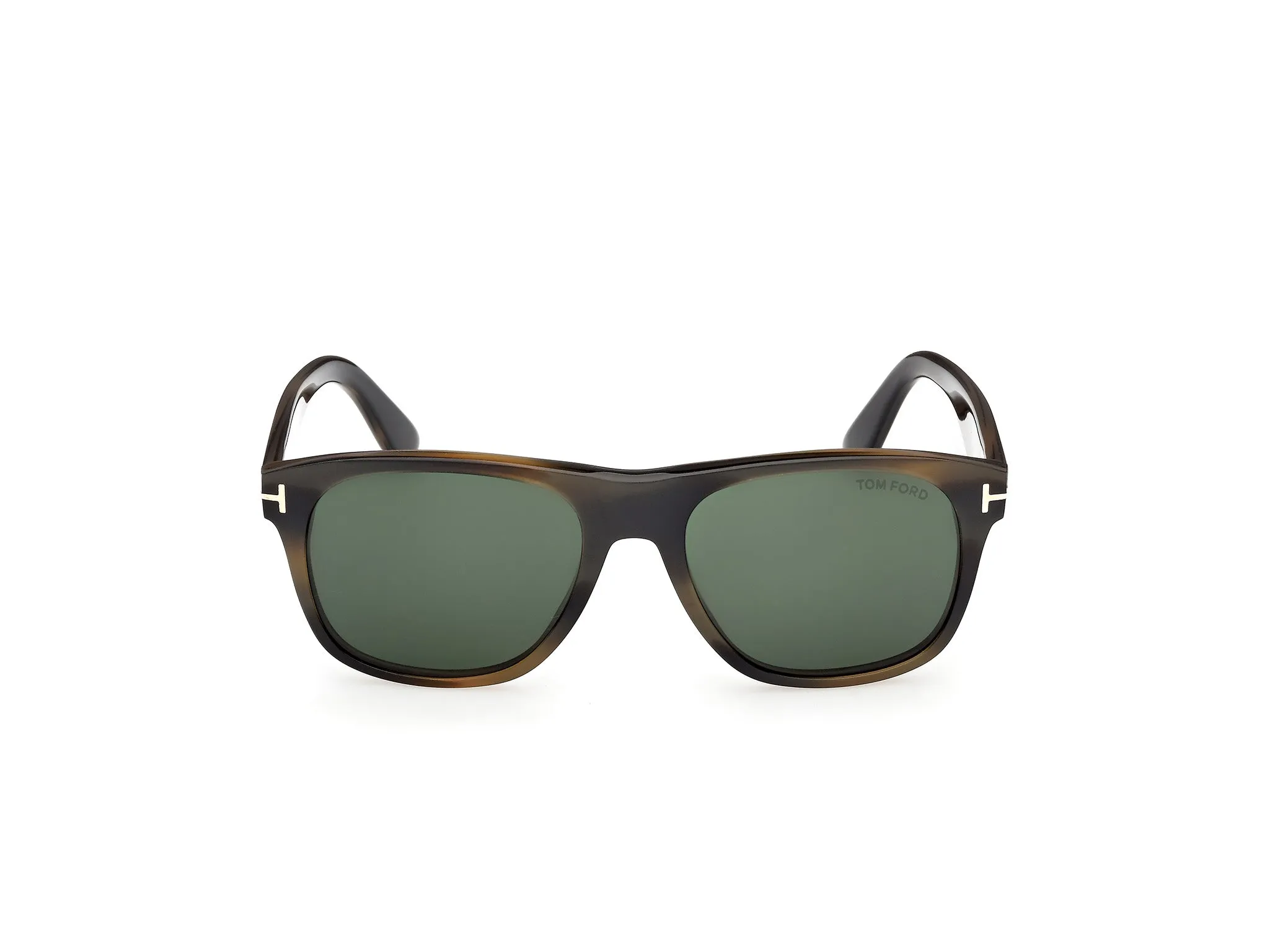 TOM FORD FT1284 MARLON-02 55N Occhiali da sole Acetato Havana Verde Squadrata Normale - immagine 2