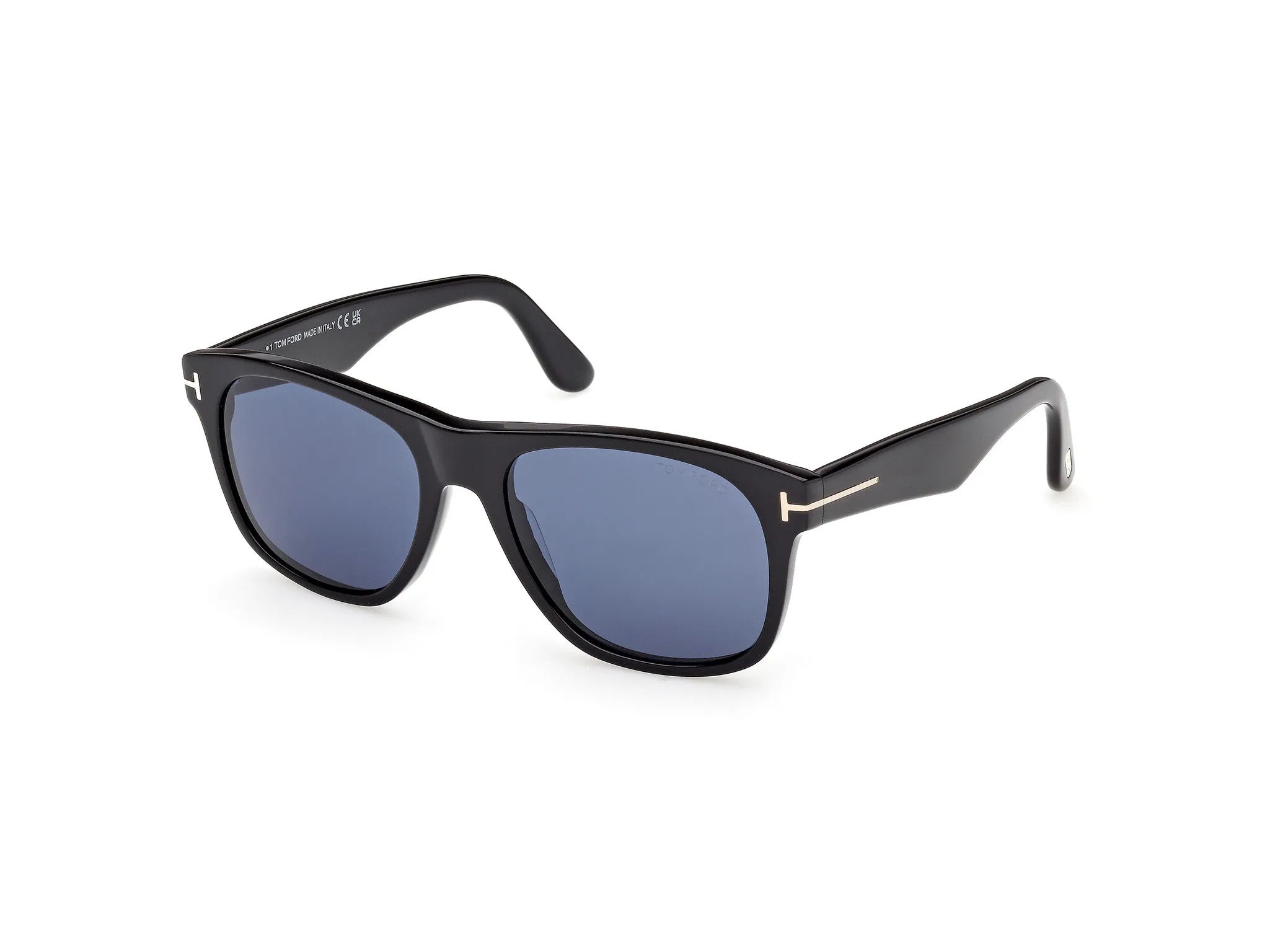 TOM FORD FT1284 MARLON-02 01V Occhiali da sole Acetato Nero Blu Squadrata Normale - immagine 1