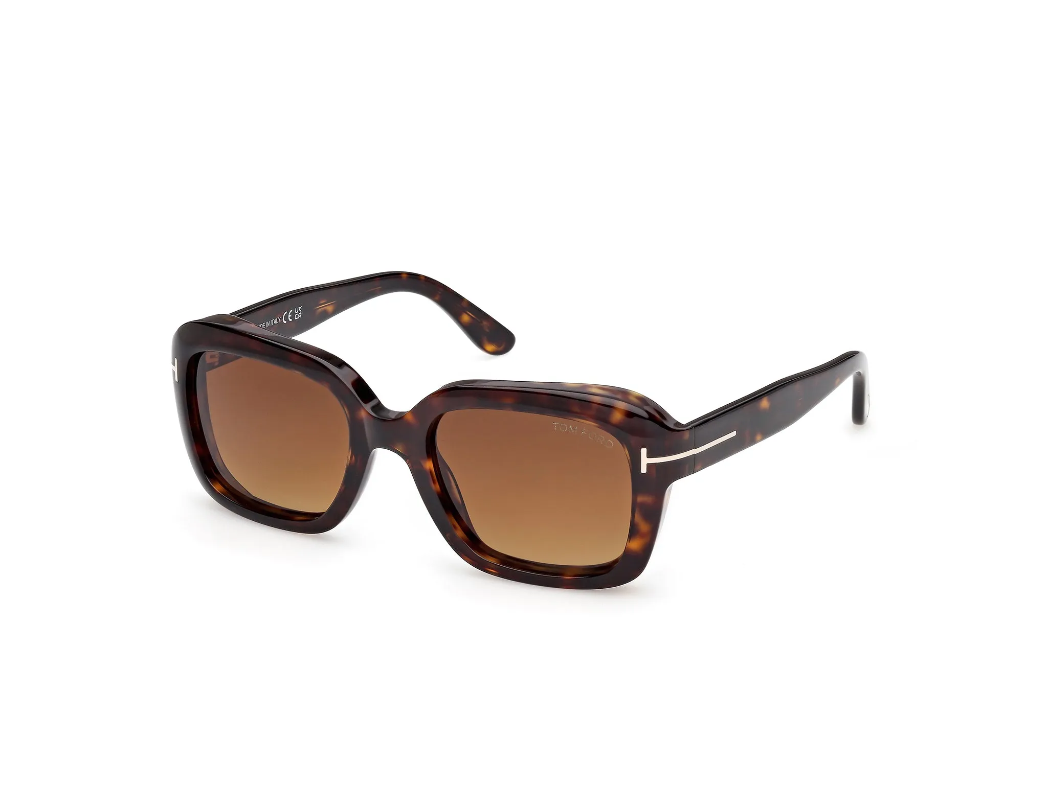 TOM FORD FT1283 NATALIA-02 52F Occhiali da sole Acetato Havana Marrone Squadrata Normale - immagine 1
