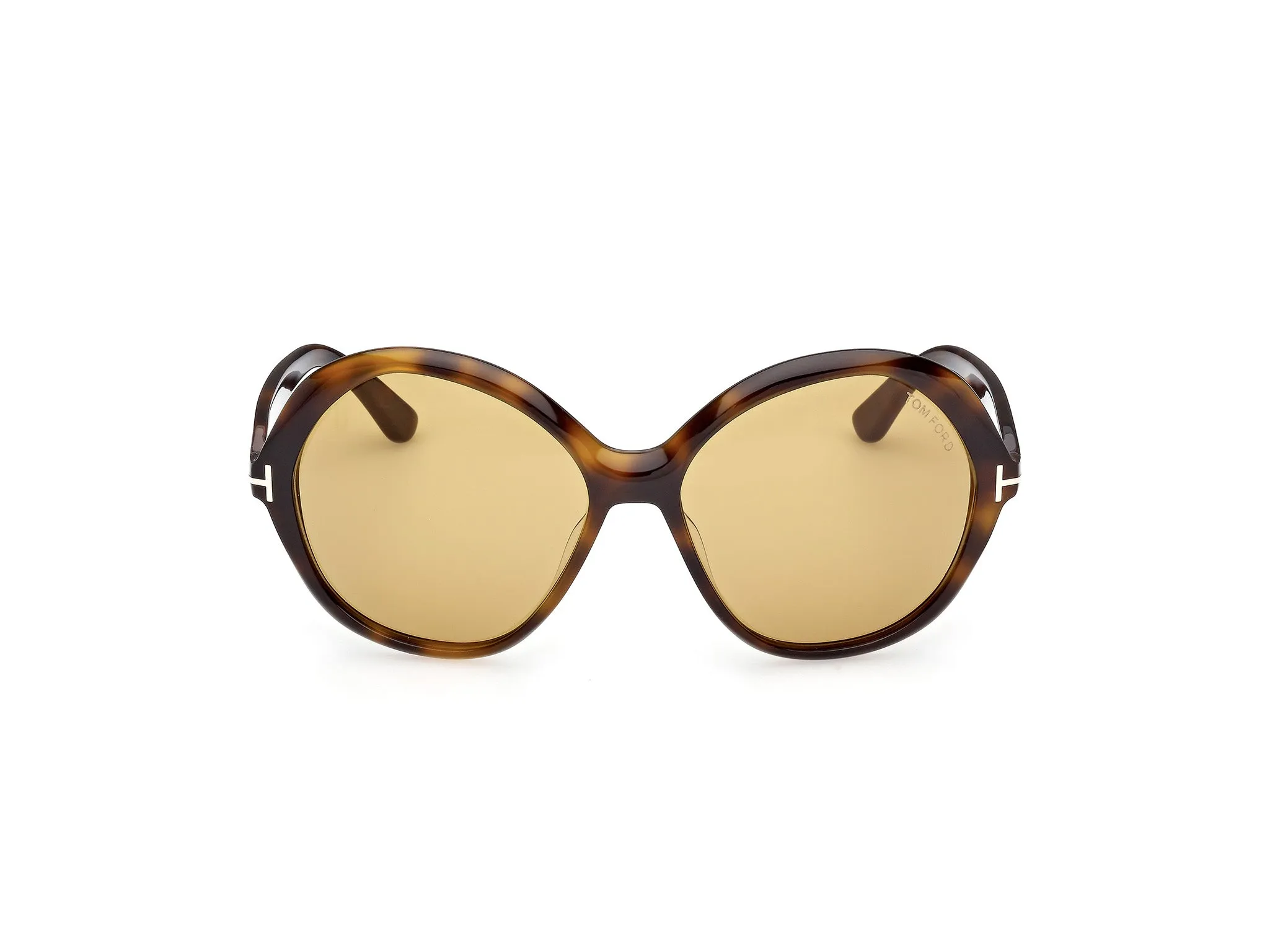 TOM FORD FT1282 ANNABELLE-02 52E Occhiali da sole Acetato Havana Giallo Rotonda Normale - immagine 2