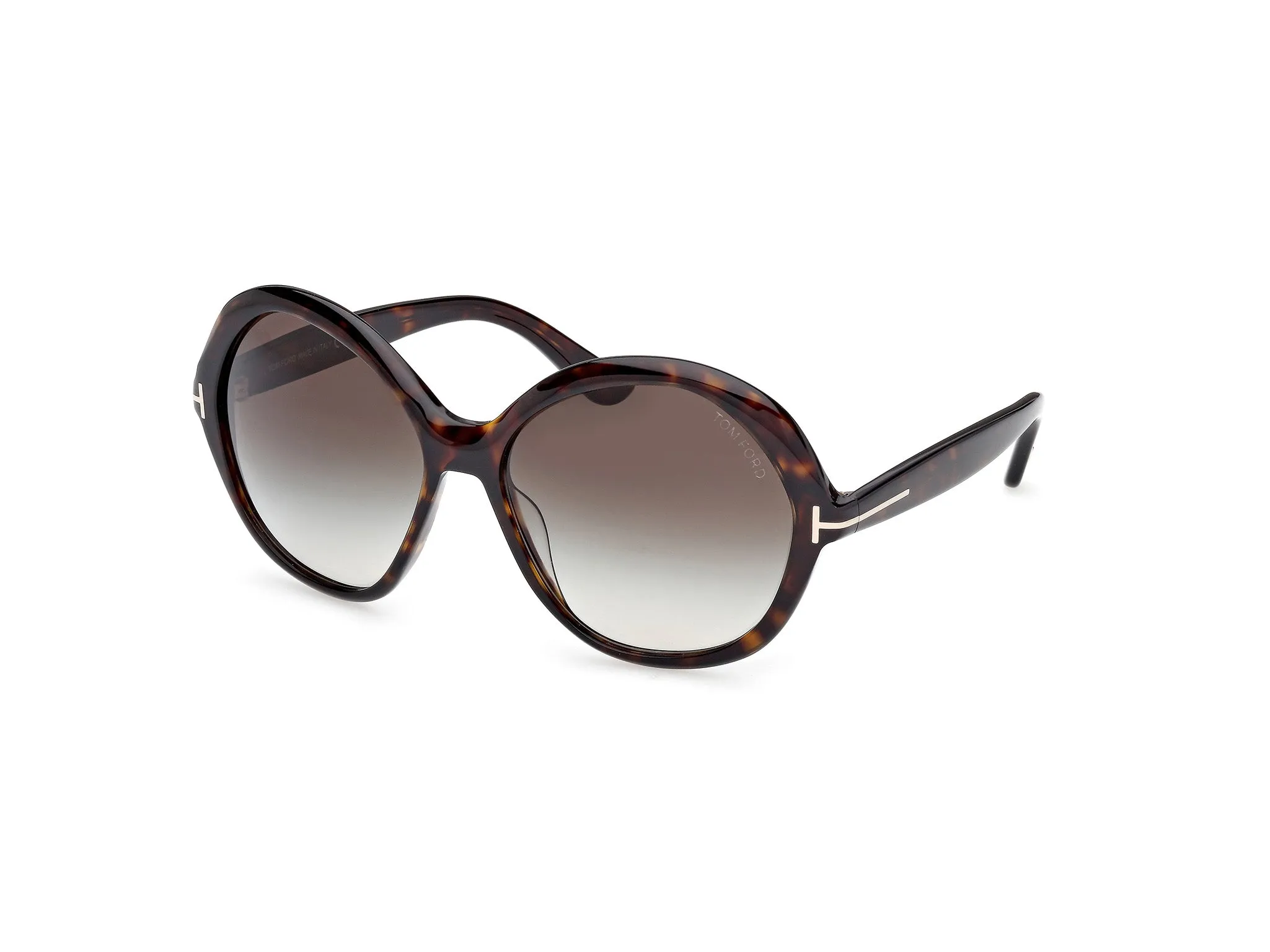 TOM FORD FT1282 ANNABELLE-02 52B Occhiali da sole Acetato Havana Fumo Rotonda Normale - immagine 1