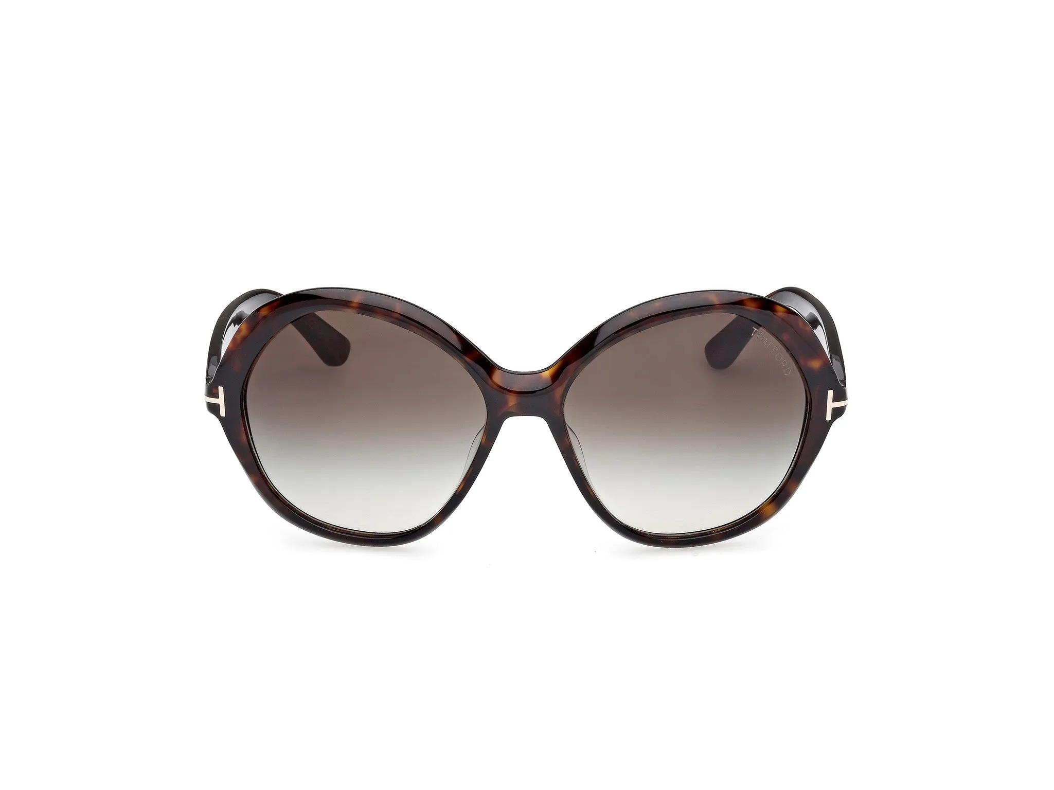 TOM FORD FT1282 ANNABELLE-02 52B Occhiali da sole Acetato Havana Fumo Rotonda Normale - immagine 2