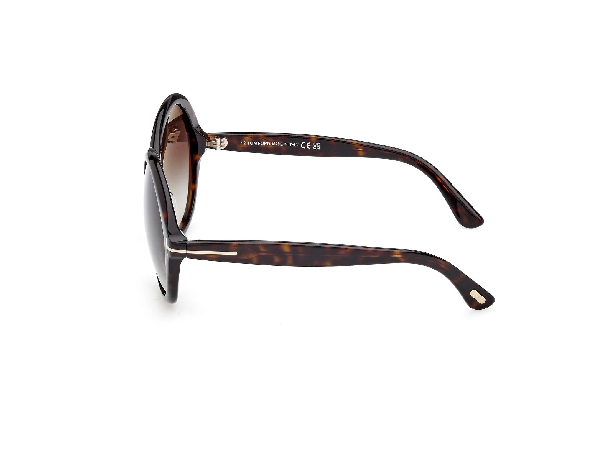 TOM FORD FT1282 ANNABELLE-02 52B Occhiali da sole Acetato Havana Fumo Rotonda Normale - immagine 3