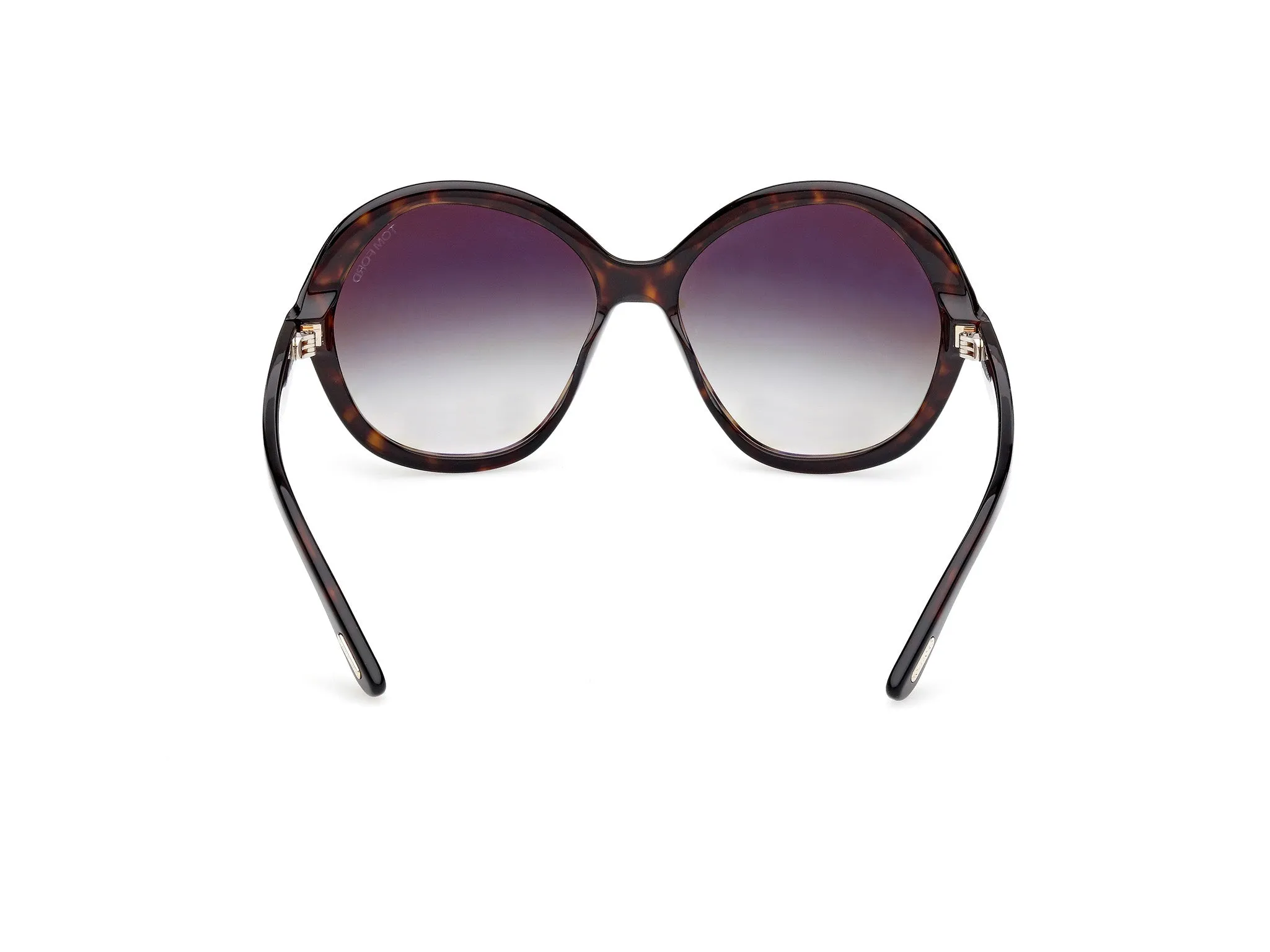 TOM FORD FT1282 ANNABELLE-02 52B Occhiali da sole Acetato Havana Fumo Rotonda Normale - immagine 4