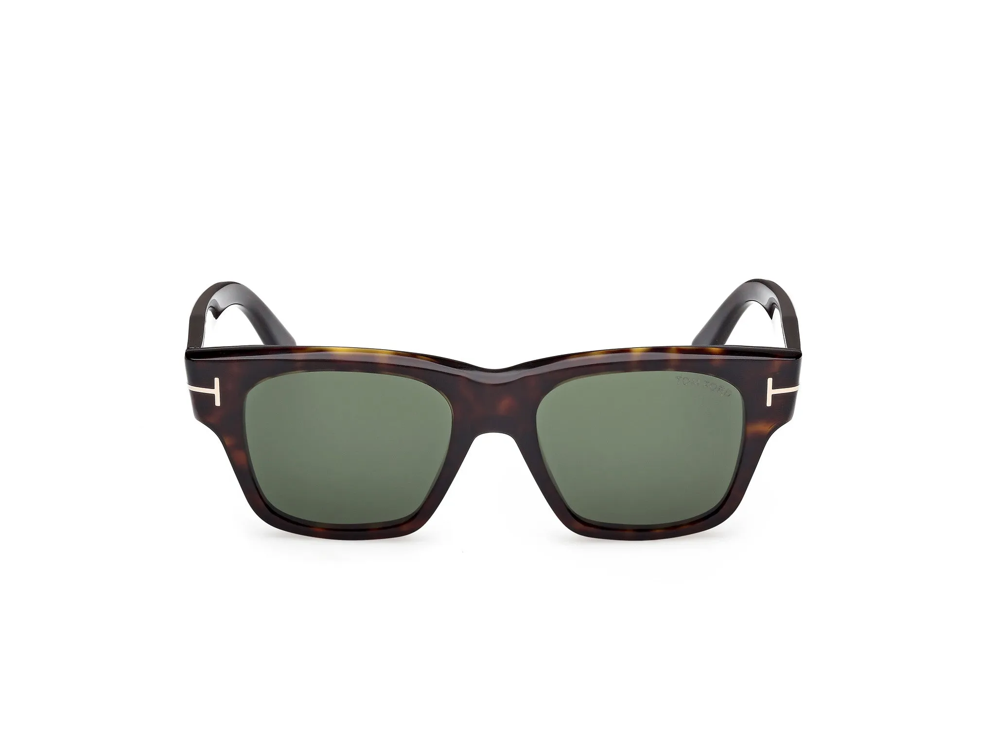 TOM FORD FT1280 CAINE-02 52N Occhiali da sole Acetato Havana Verde Squadrata Normale - immagine 2