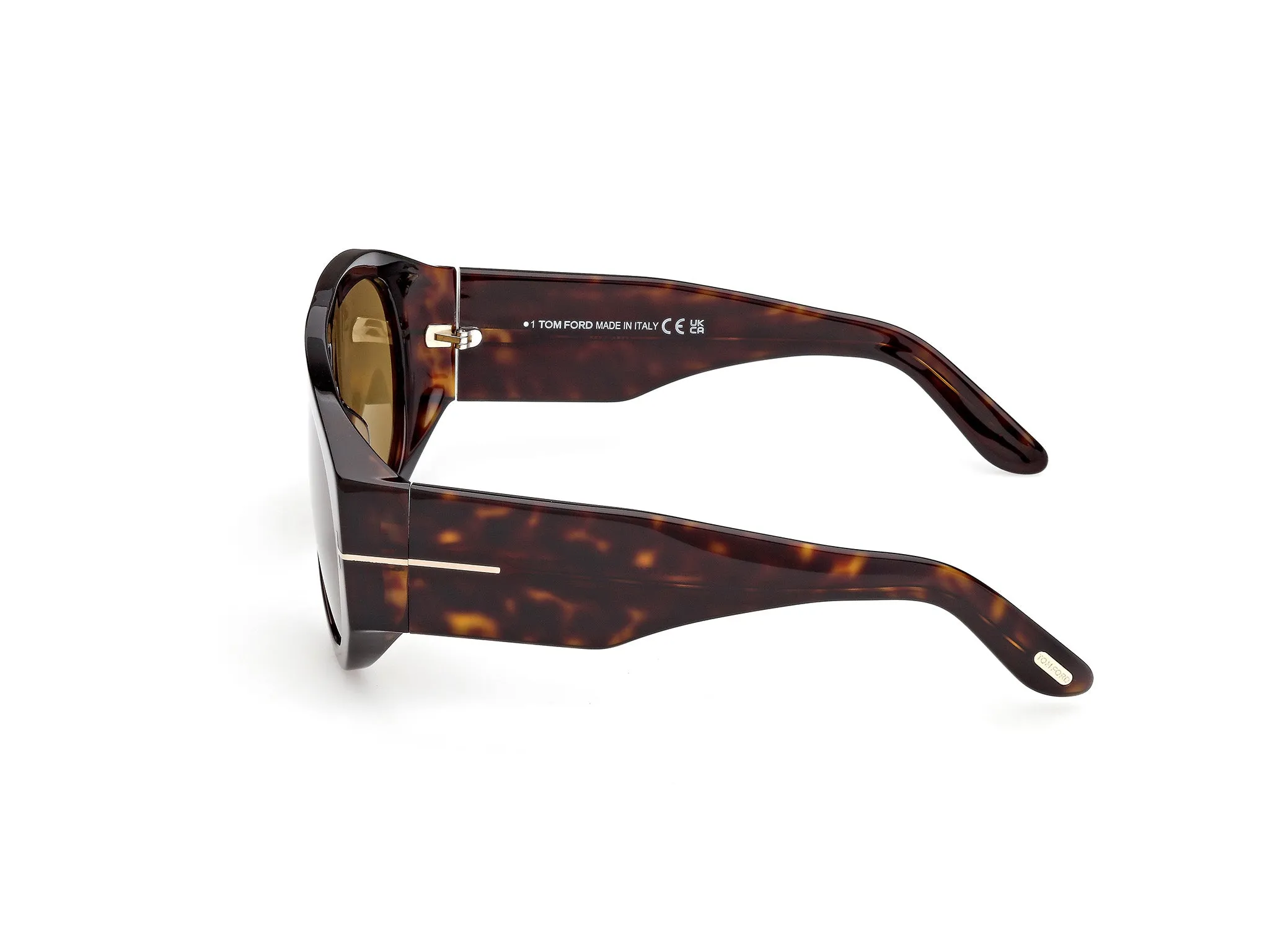 TOM FORD FT1044 BRONSON 52N Occhiali da sole Acetato Havana Verde Pilot Normale - immagine 3