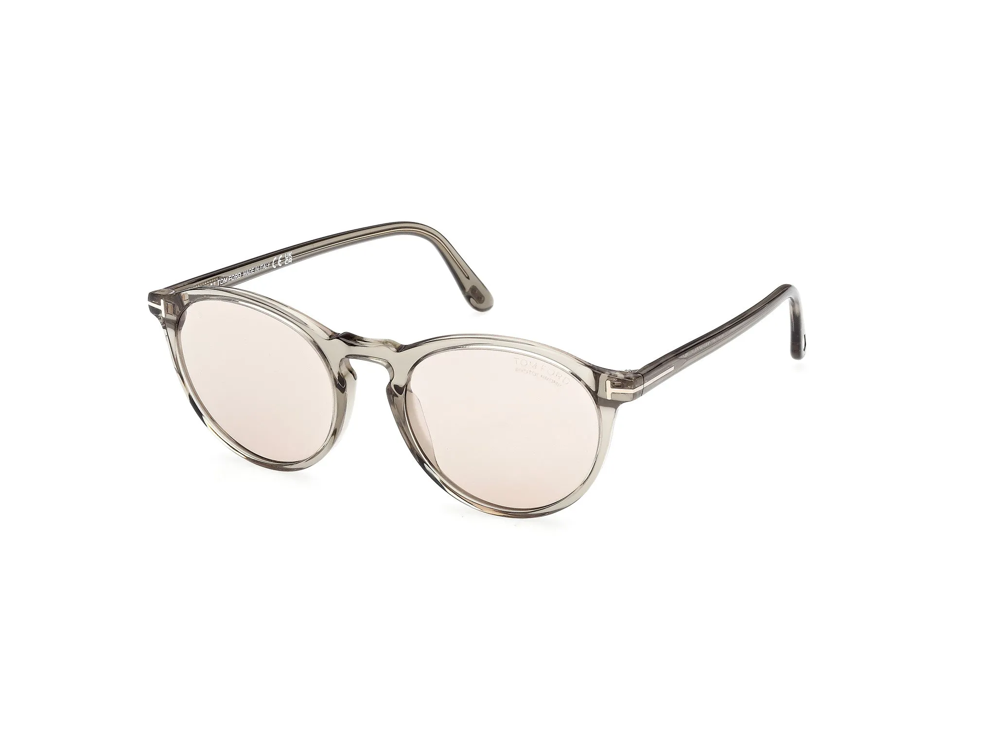 TOM FORD FT0904 AURELE 96E Occhiali da sole Acetato Verde Marrone Rotonda Fotocromatiche - immagine 1