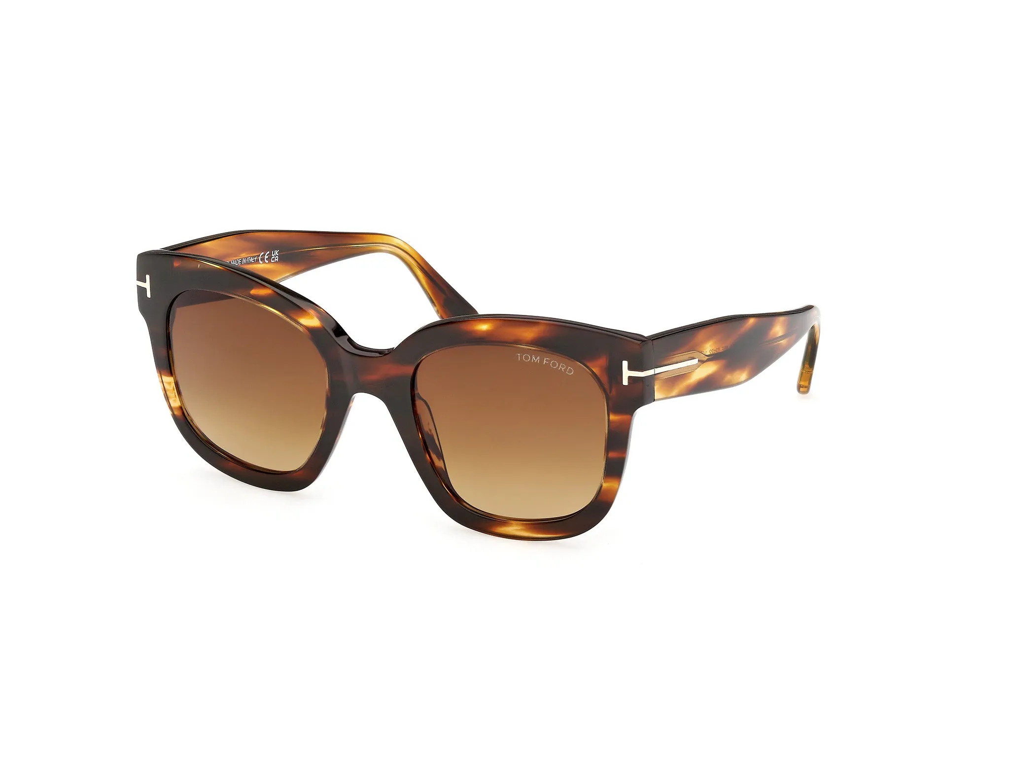 TOM FORD FT0613 BEATRIX-02 55F Occhiali da sole Acetato Havana Marrone Geometrica Normale - immagine 1