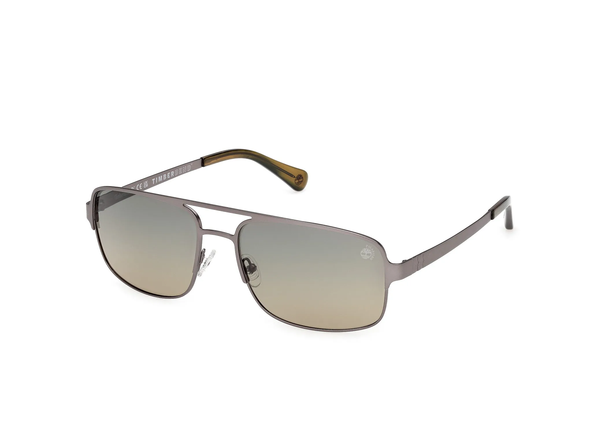 Timberland TB00065 09R Occhiali da sole Metallo Canna di fucile Verde Squadrata Polarizzata - immagine 1
