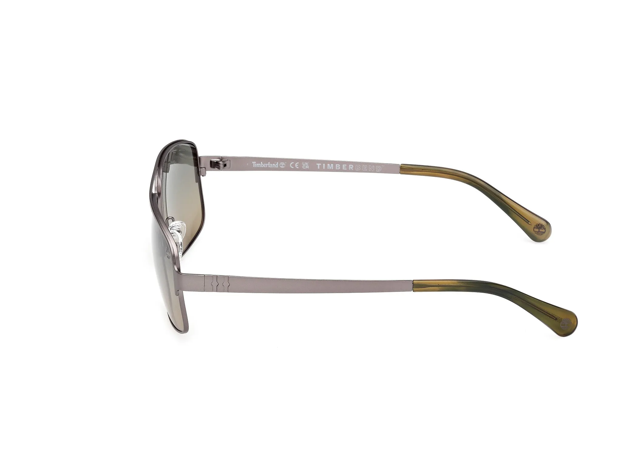 Timberland TB00065 09R Occhiali da sole Metallo Canna di fucile Verde Squadrata Polarizzata - immagine 3