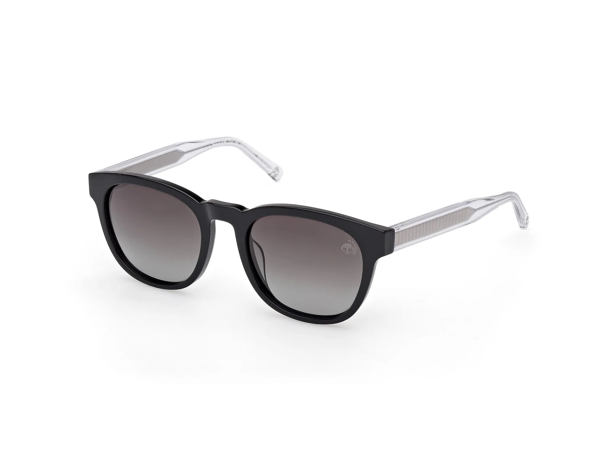 Timberland TB00060 01D Occhiali da sole Acetato Nero Fumo Rotonda Polarizzata - immagine 1