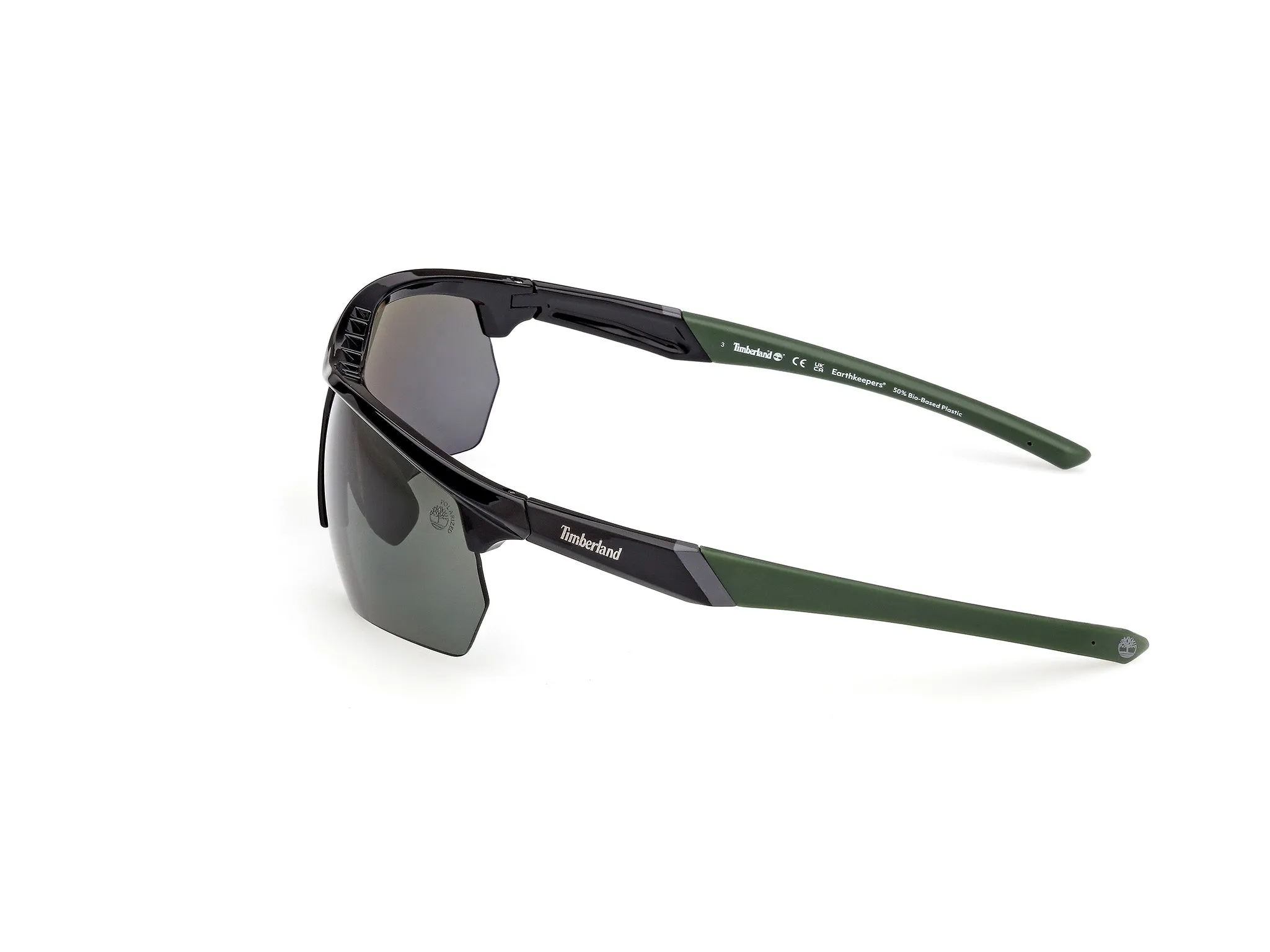 Timberland TB00056 01R Occhiali da sole Iniettato Nero Verde Squadrata Polarizzata - immagine 3