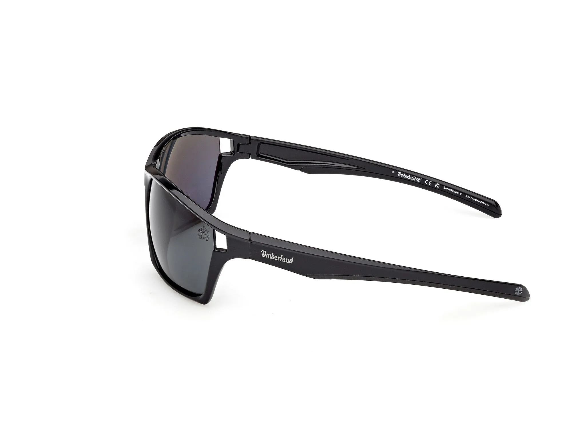 Timberland TB00055 01D Occhiali da sole Iniettato Nero Fumo Squadrata Polarizzata - immagine 3