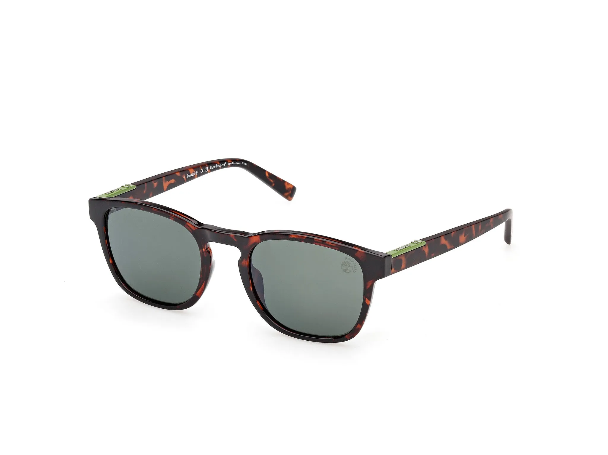 Timberland TB00007 56R Occhiali da sole Iniettato Havana Verde Rotonda Polarizzata - immagine 1
