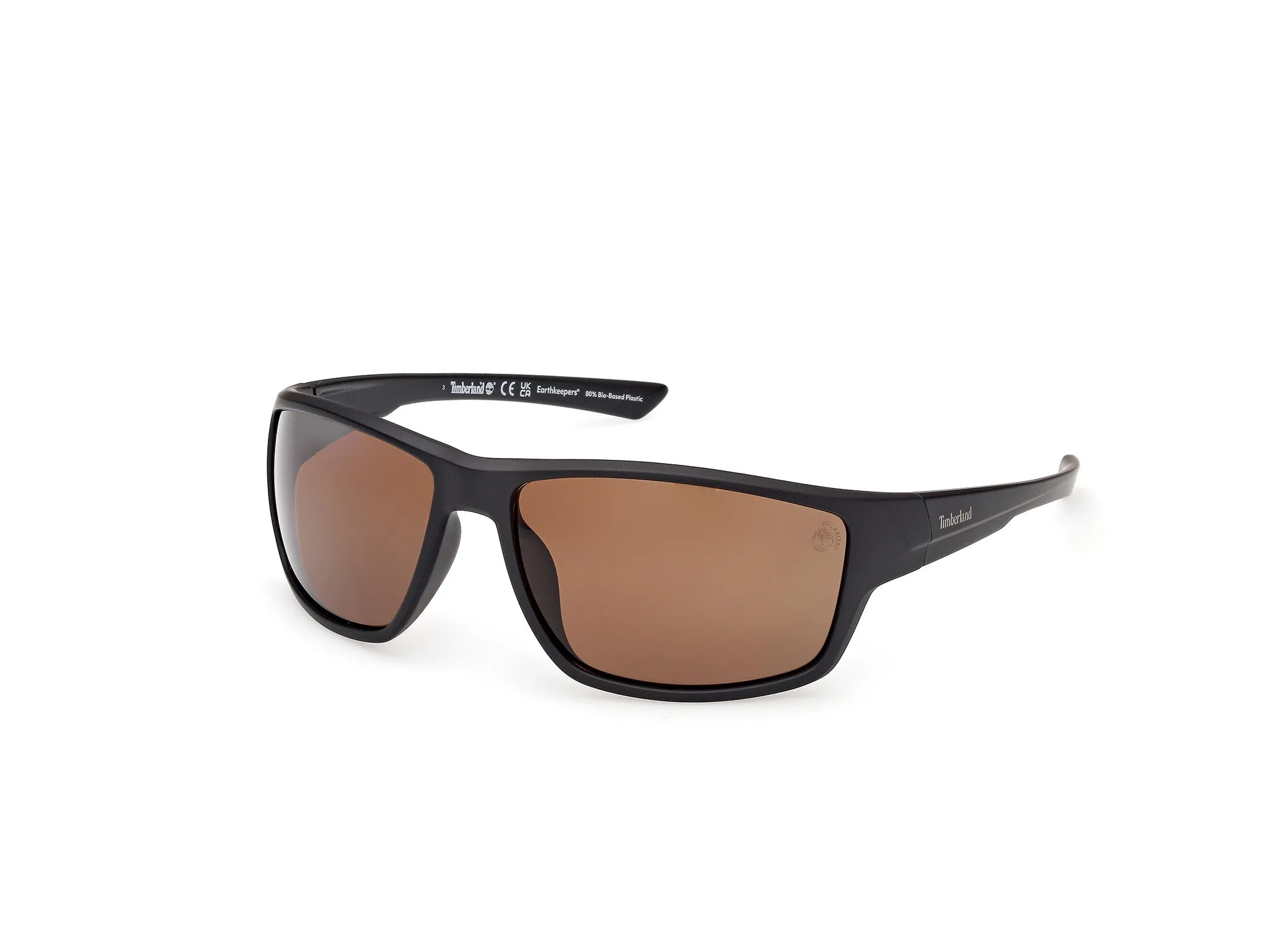 Timberland TB00003 02H Occhiali da sole Iniettato Nero Marrone Squadrata Polarizzata - immagine 1