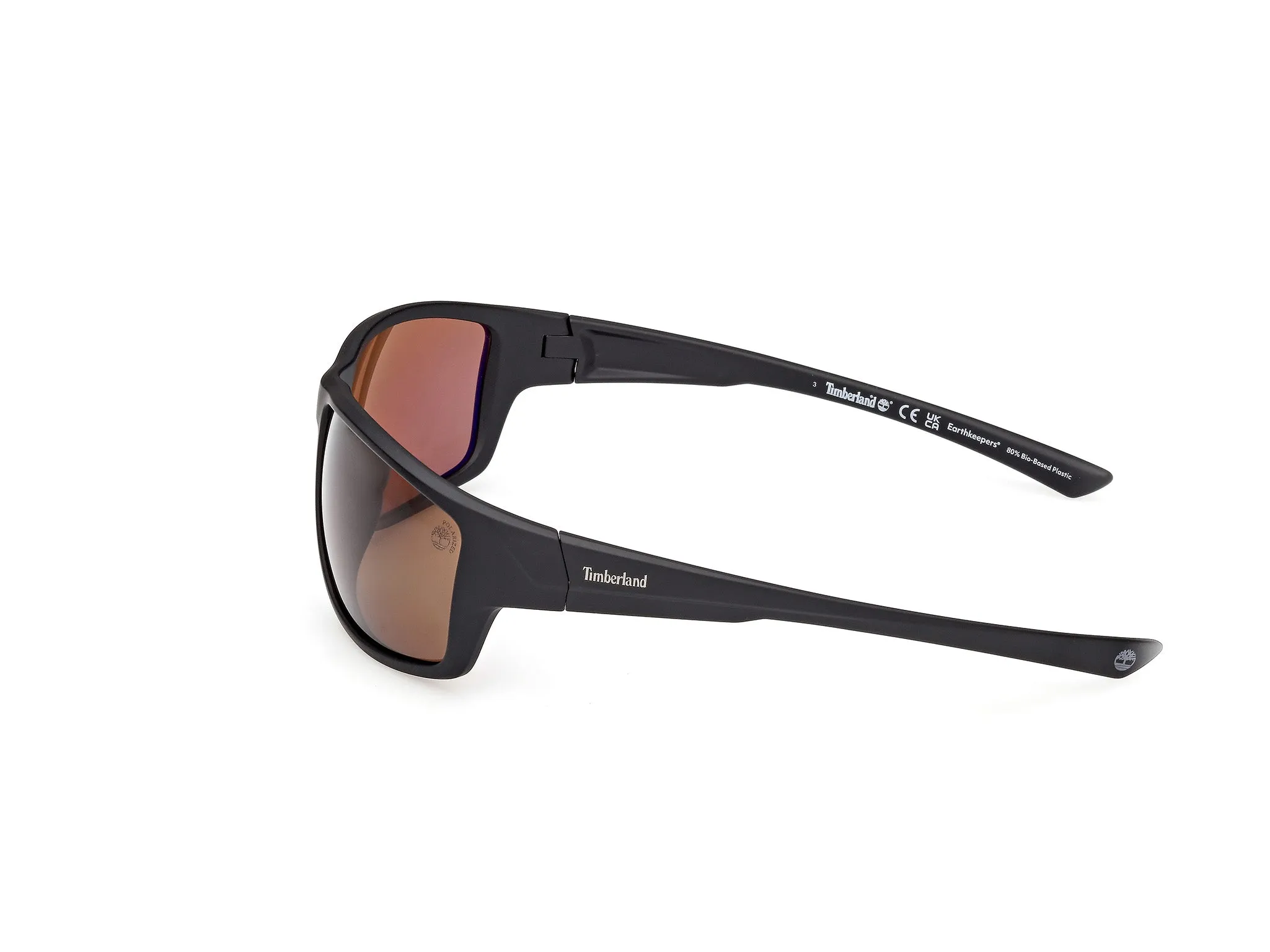 Timberland TB00003 02H Occhiali da sole Iniettato Nero Marrone Squadrata Polarizzata - immagine 3