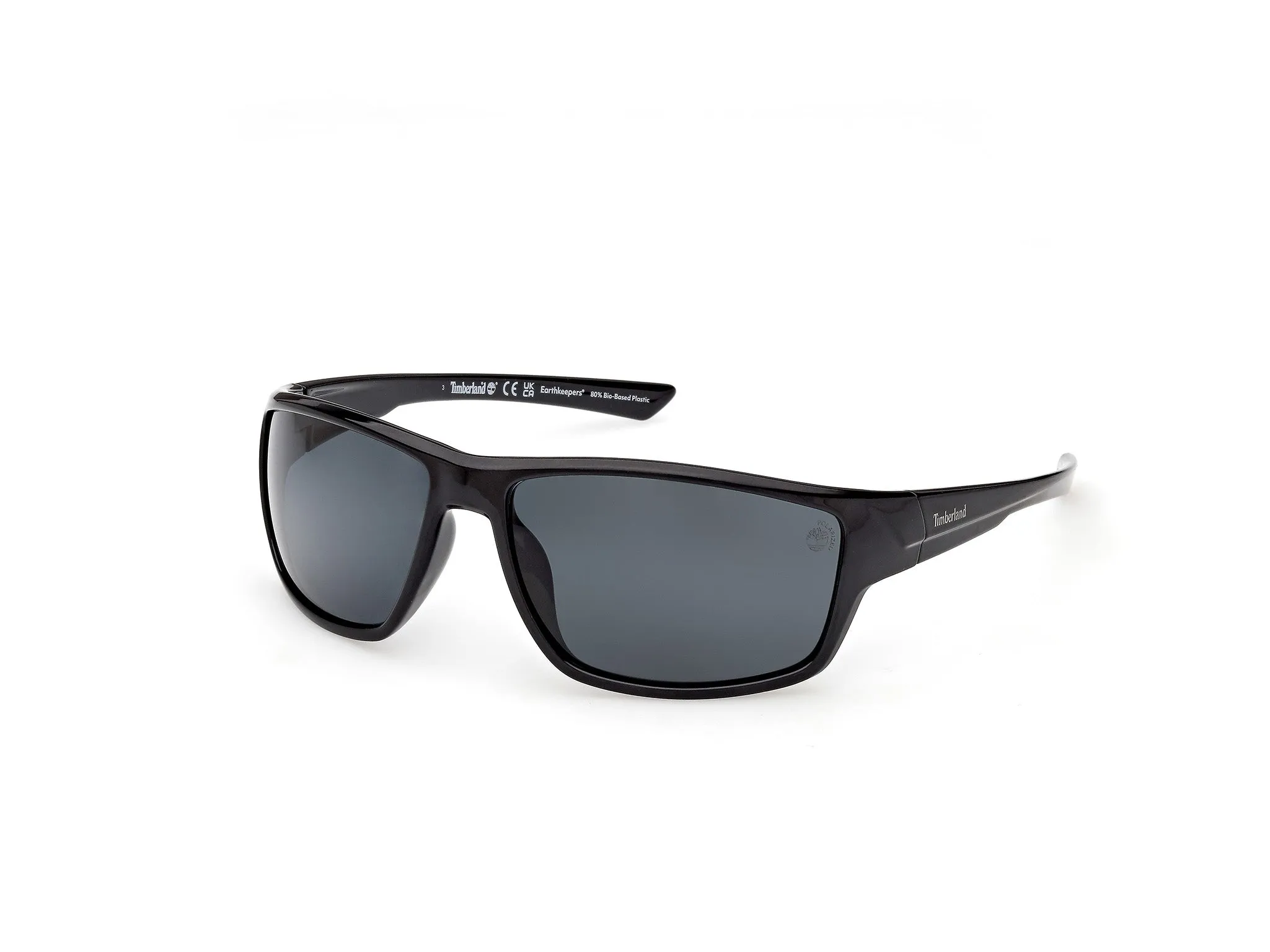 Timberland TB00003 01D Occhiali da sole Iniettato Nero Fumo Squadrata Polarizzata - immagine 1