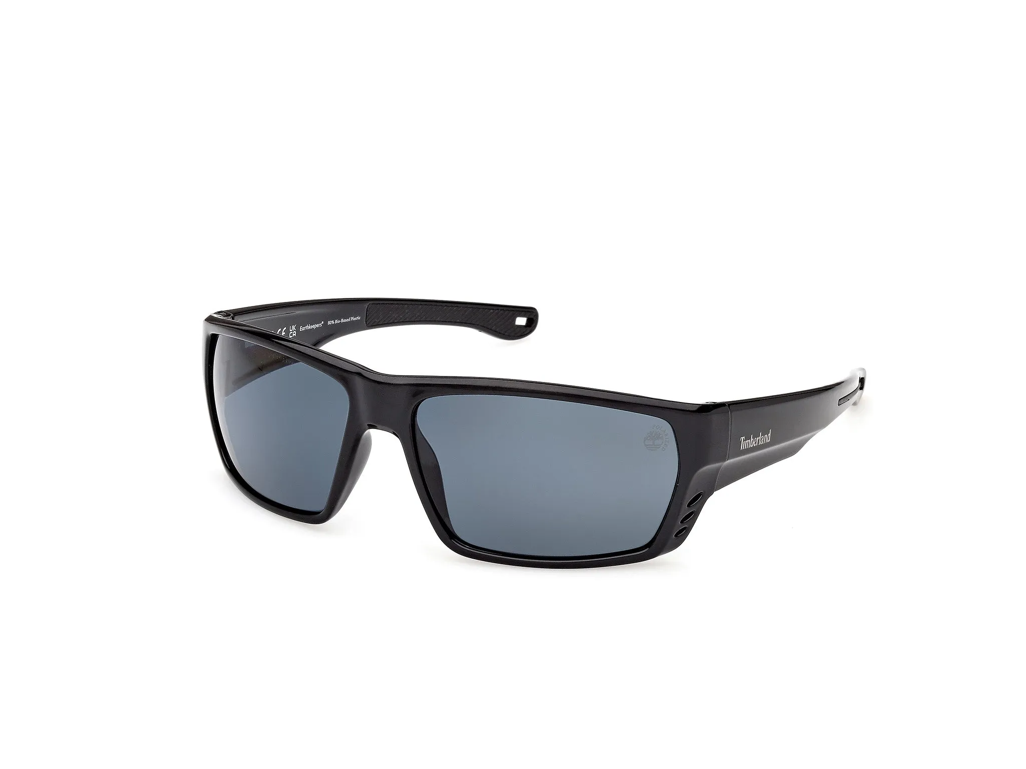 Timberland TB00002 05D Occhiali da sole Iniettato Nero Blu Squadrata Polarizzata - immagine 1