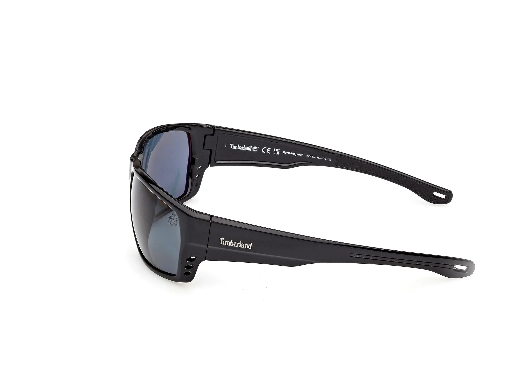 Timberland TB00002 05D Occhiali da sole Iniettato Nero Blu Squadrata Polarizzata - immagine 3