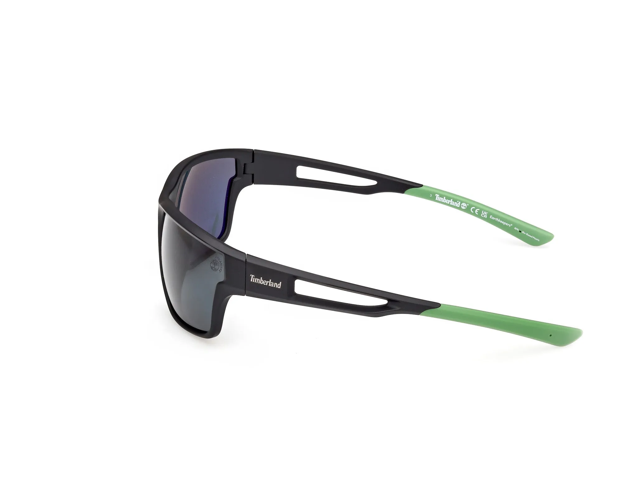 Timberland TB00001 02D Occhiali da sole Iniettato Nero Fumo Squadrata Polarizzata - immagine 3