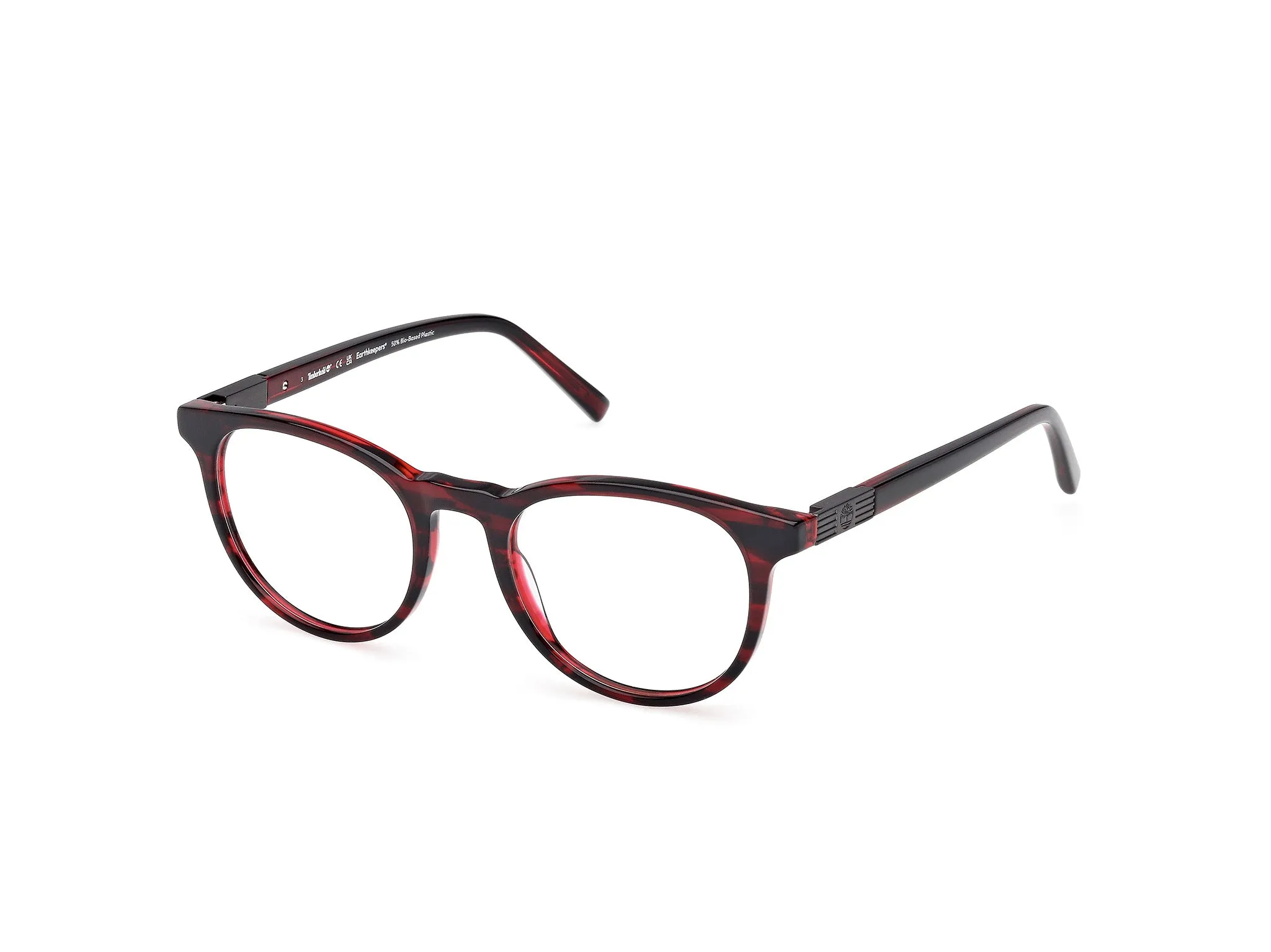 Timberland TB50071 066 Montature da vista Acetato Rosso Rotonda Normale - immagine 1
