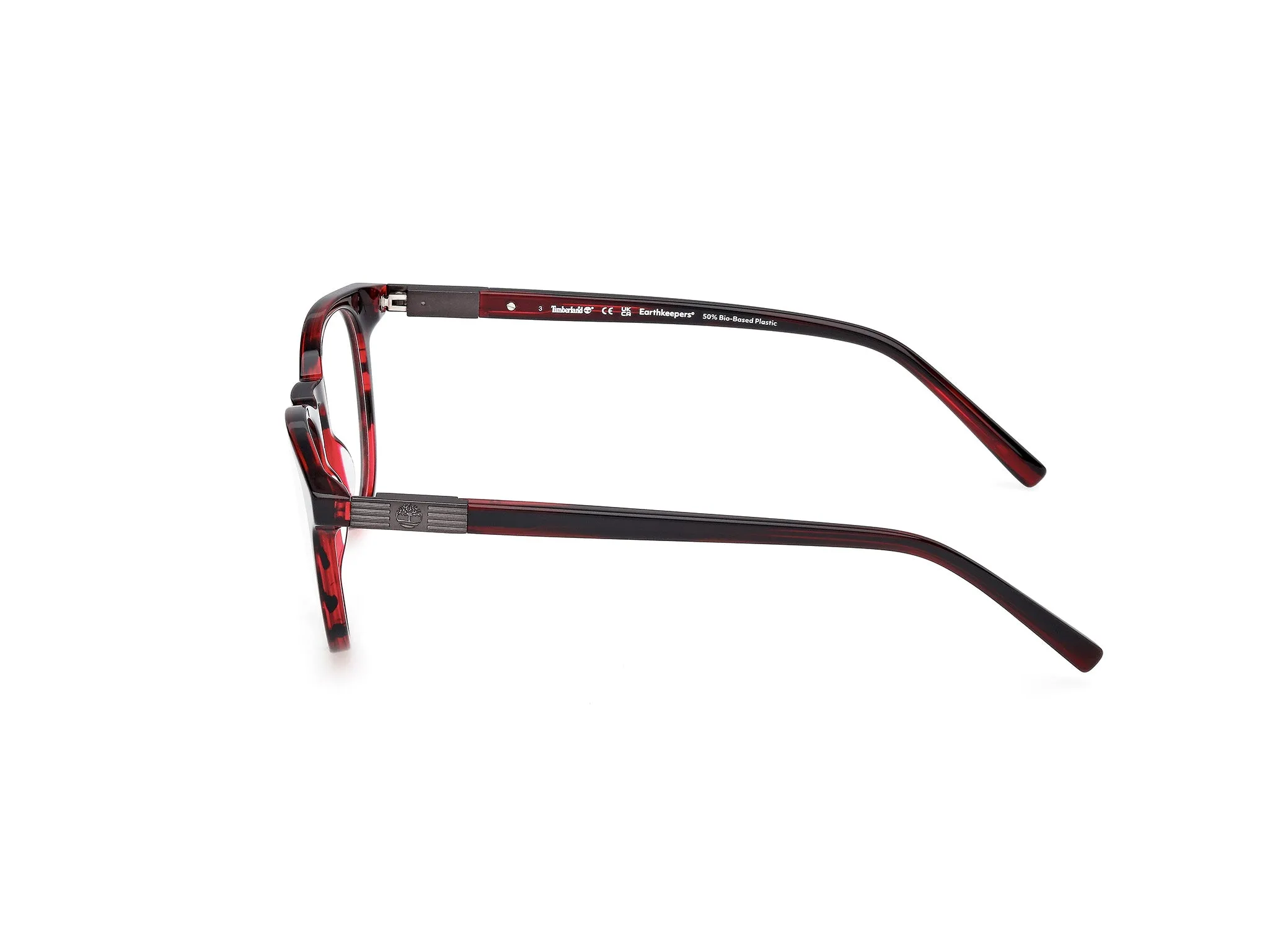 Timberland TB50071 066 Montature da vista Acetato Rosso Rotonda Normale - immagine 3