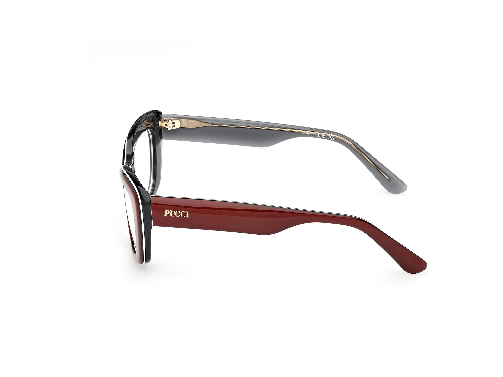 Emilio Pucci EP5273 071 Montature da vista Acetato Bordeaux Rotonda Normale - immagine 3
