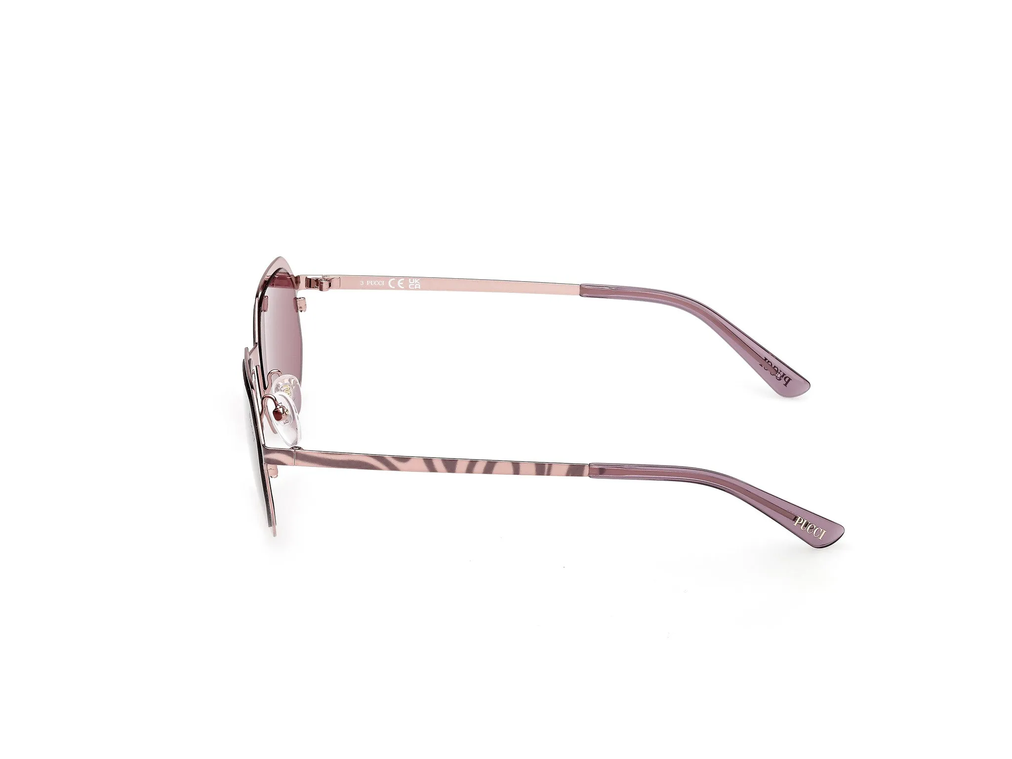 Emilio Pucci EP0248 74S Occhiali da sole Metallo Rosa Bordeaux Geometrica Normale - immagine 3
