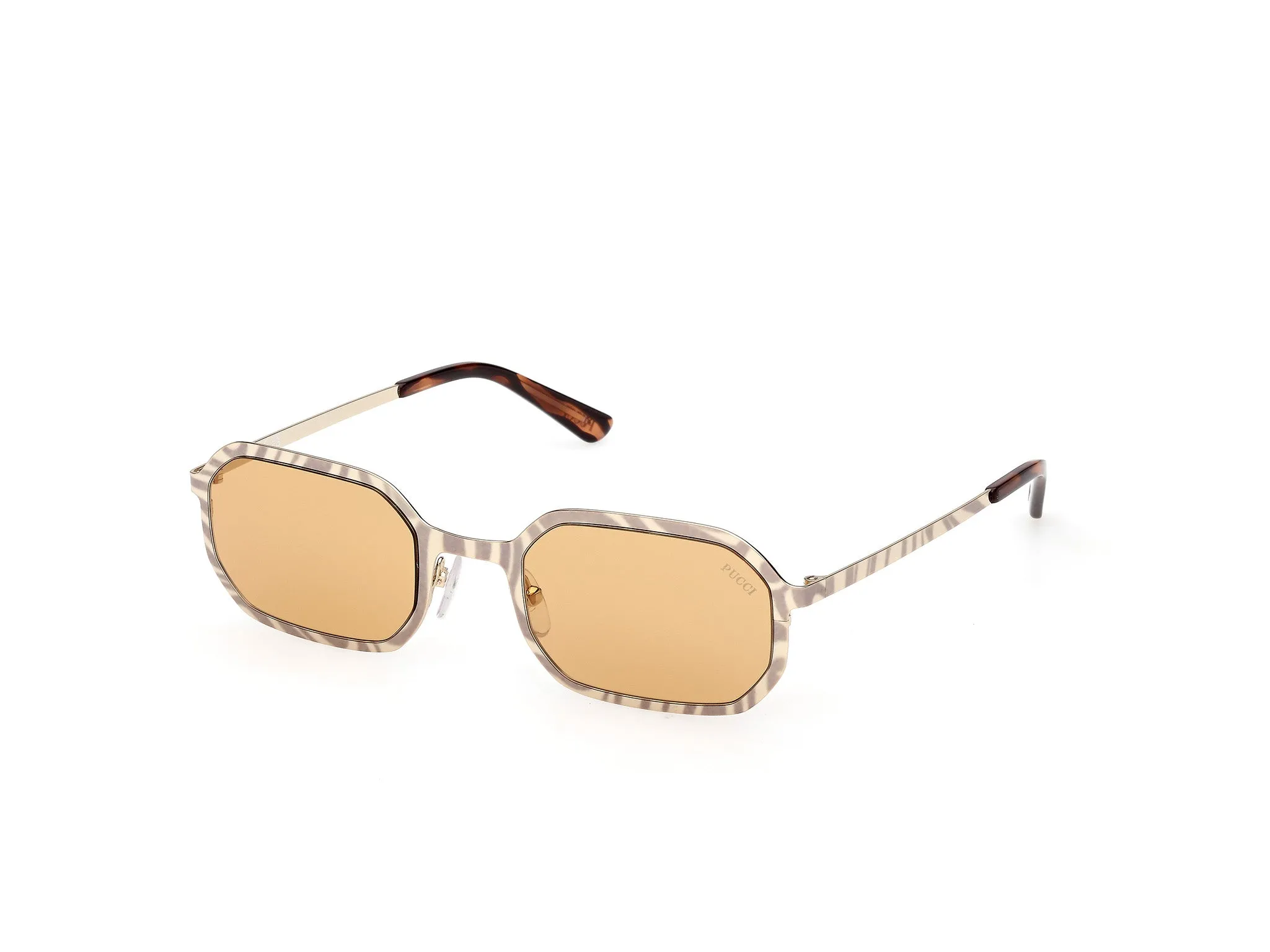 Emilio Pucci EP0248 32E Occhiali da sole Metallo Oro Marrone Geometrica Normale - immagine 1