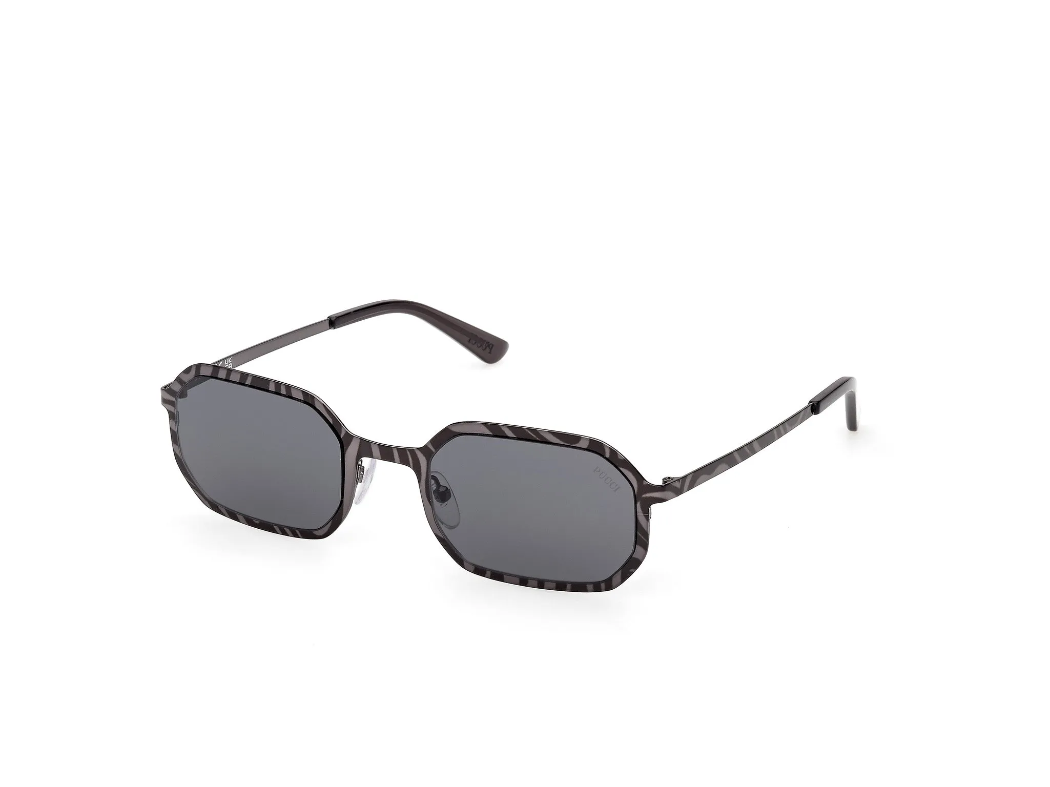 Emilio Pucci EP0248 05A Occhiali da sole Metallo Nero Fumo Geometrica Normale - immagine 1
