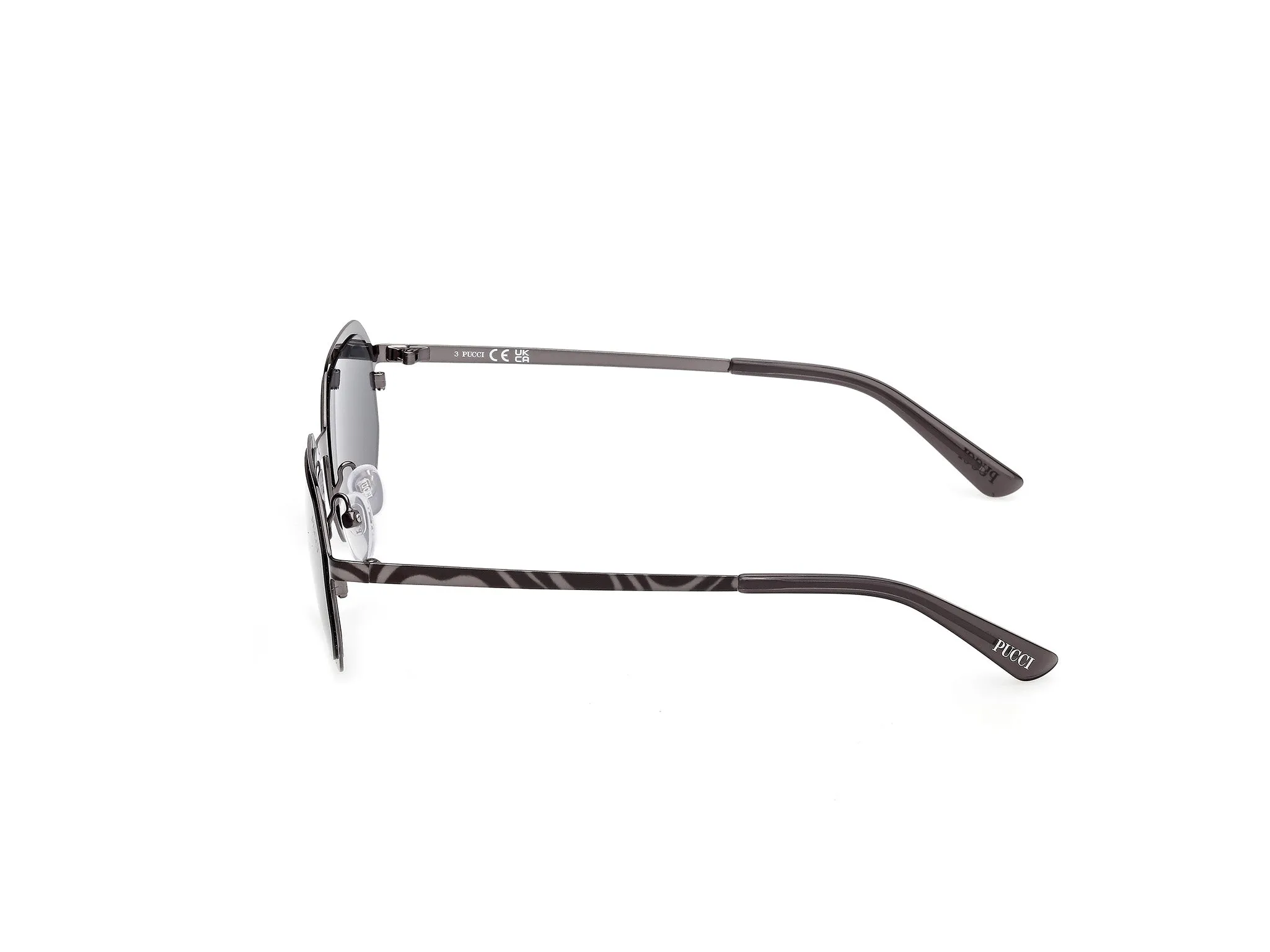 Emilio Pucci EP0248 05A Occhiali da sole Metallo Nero Fumo Geometrica Normale - immagine 3