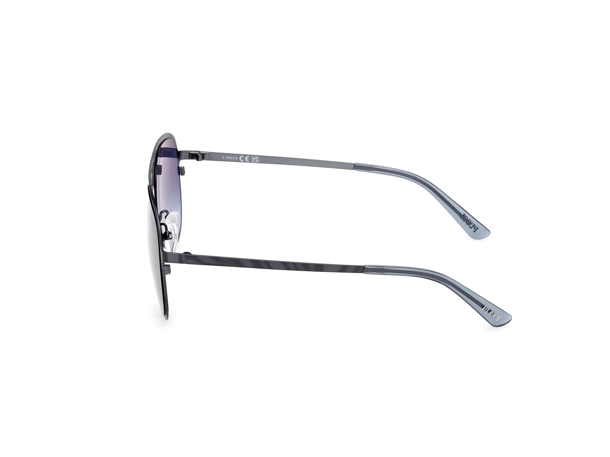 Emilio Pucci EP0247 92W Occhiali da sole Metallo Azzurro Blu Pilot Normale - immagine 3