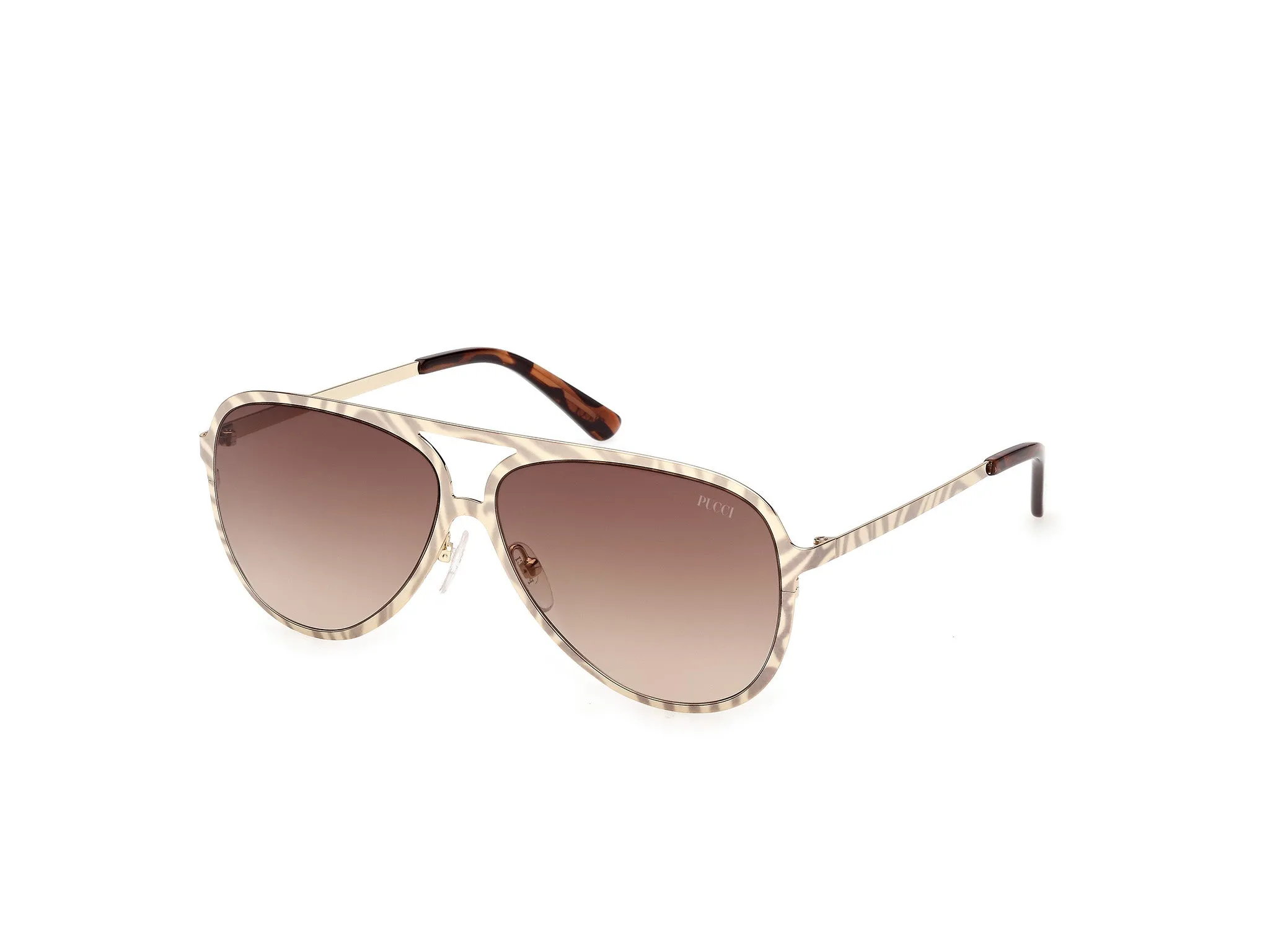 Emilio Pucci EP0247 32F Occhiali da sole Metallo Oro Marrone Pilot Normale - immagine 1