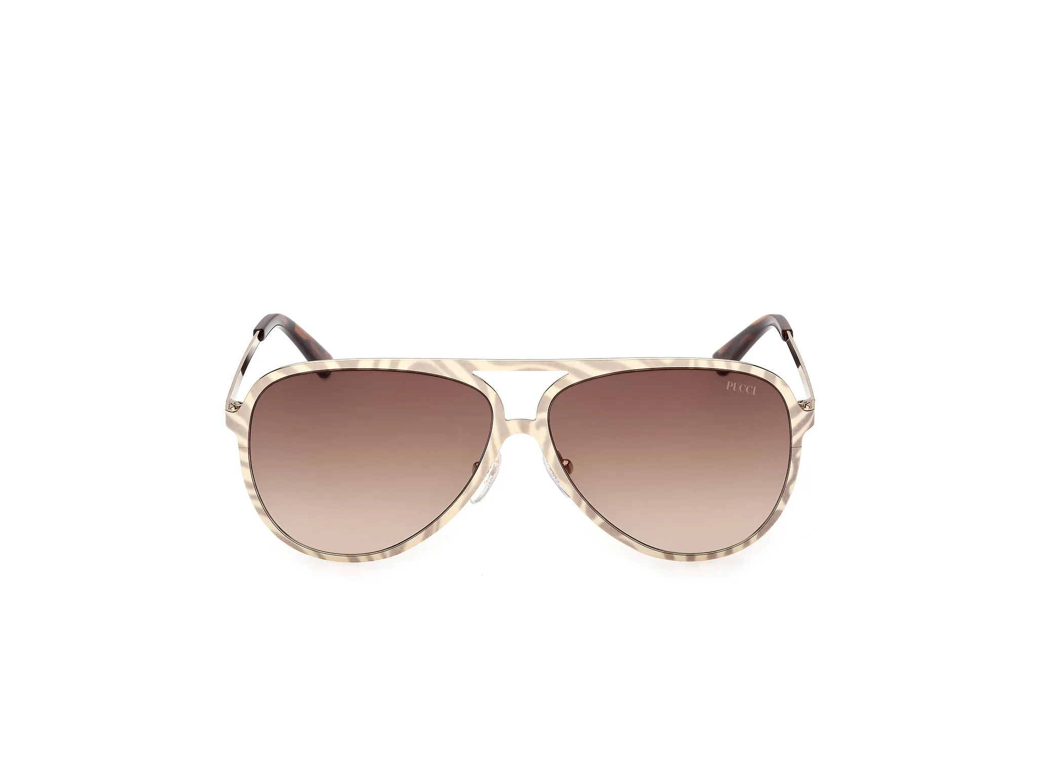 Emilio Pucci EP0247 32F Occhiali da sole Metallo Oro Marrone Pilot Normale - immagine 2