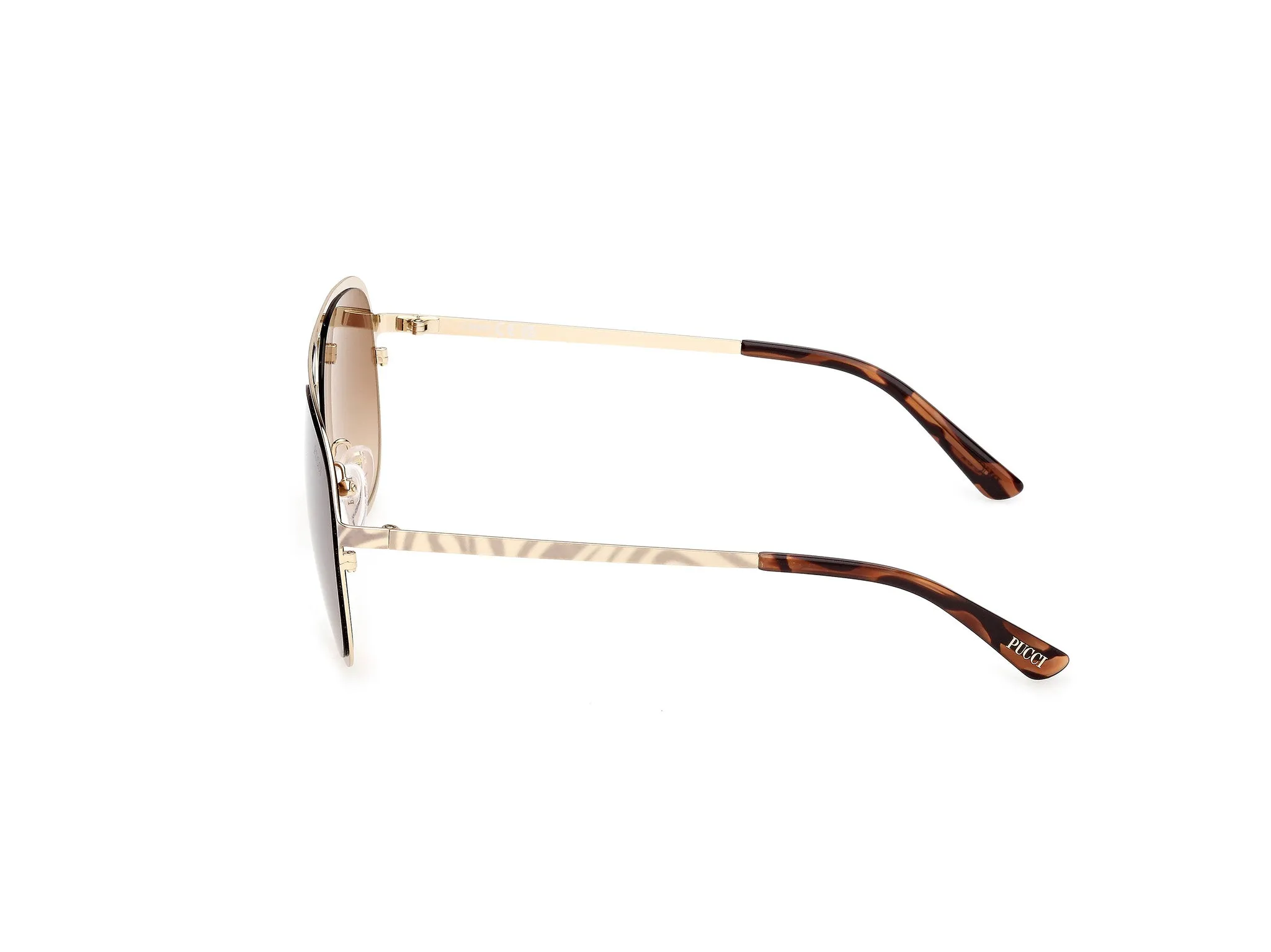 Emilio Pucci EP0247 32F Occhiali da sole Metallo Oro Marrone Pilot Normale - immagine 3